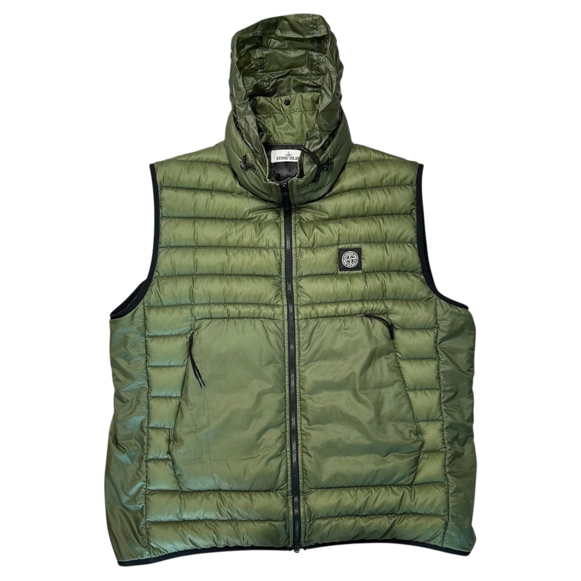 STONE ISLAND(ストーンアイランド) 22SS BIO-BASED RIPSTOP NYLON DOWN バイオベース リップ ストップ ナイロン ダウン ベスト 7615G0224 XXL グリーン