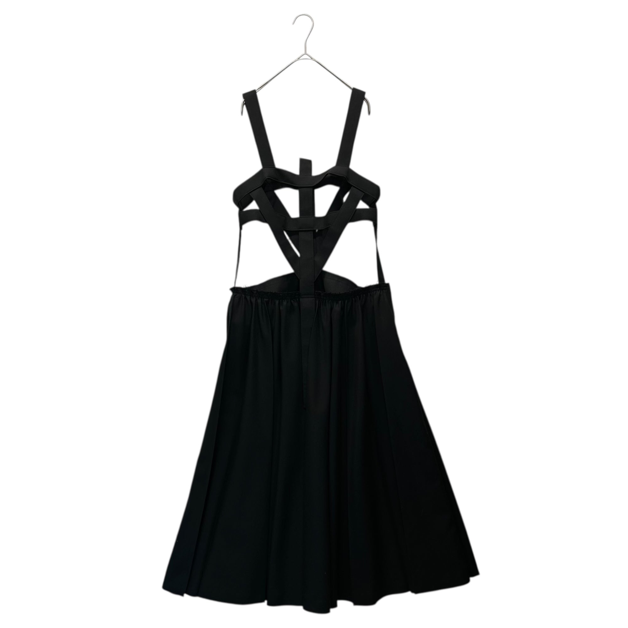 COMME des GARCONS(コムデギャルソン) 14SS Pleated Harness Design Suspender Over Skirt プリーツ加工 ハーネス デザイン 吊り オーバー スカート GM-A003 S ブラック AD2013 2014SSコレクションアイテム ジャンパースカート