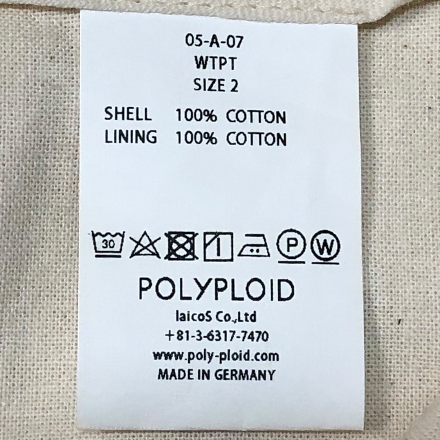 POLYPLOID(ポリプロイド) wide tapered pants ワイドテーパードパンツ 05-A-07 2(M) オフホワイト