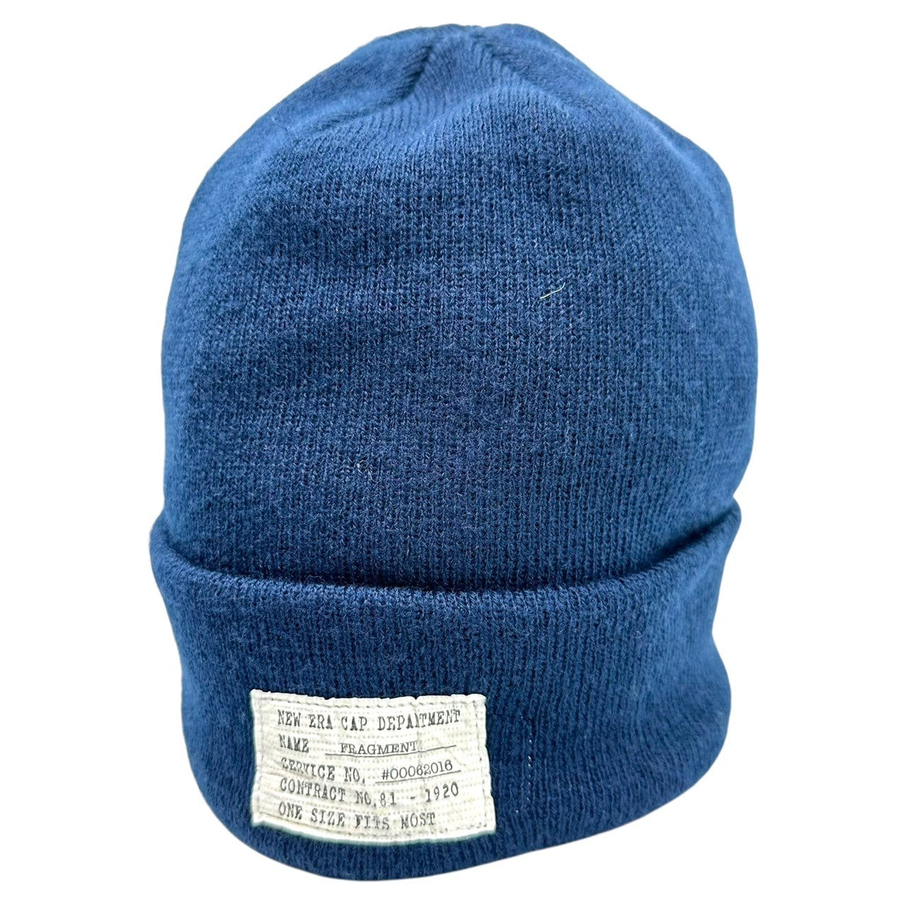 NEW ERA x Fragment Design(ニューエラ × フラグメント デザイン) Patch Logo Knit Cap パッチ ロゴ ニット帽 ネイビー×ホワイト