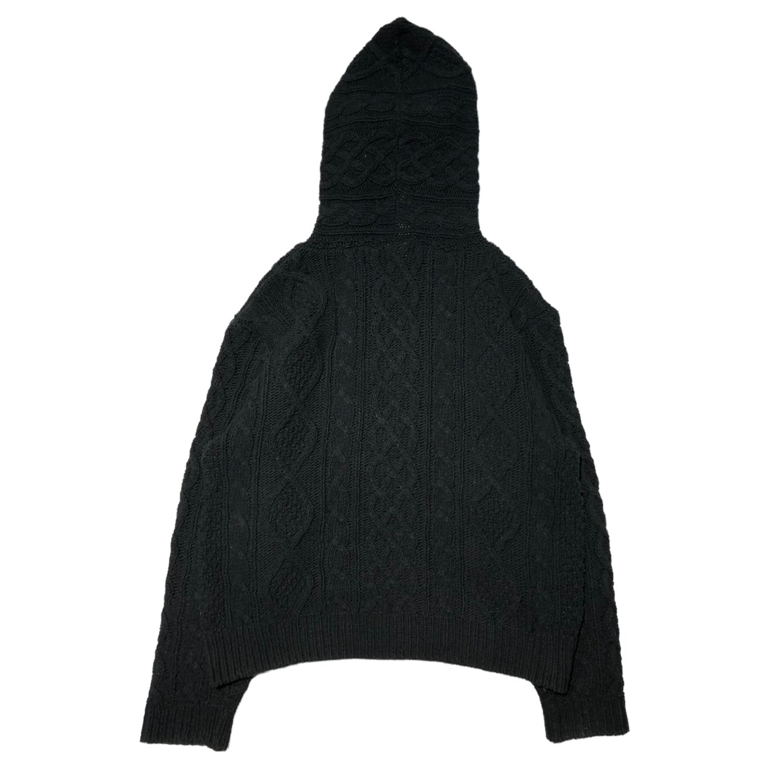GOODENOUGH(グッドイナフ) 90~00'S cable knit zip hoodie ケーブルニット ジップパーカー 表記なし(FREE) ブラック 藤原ヒロシ