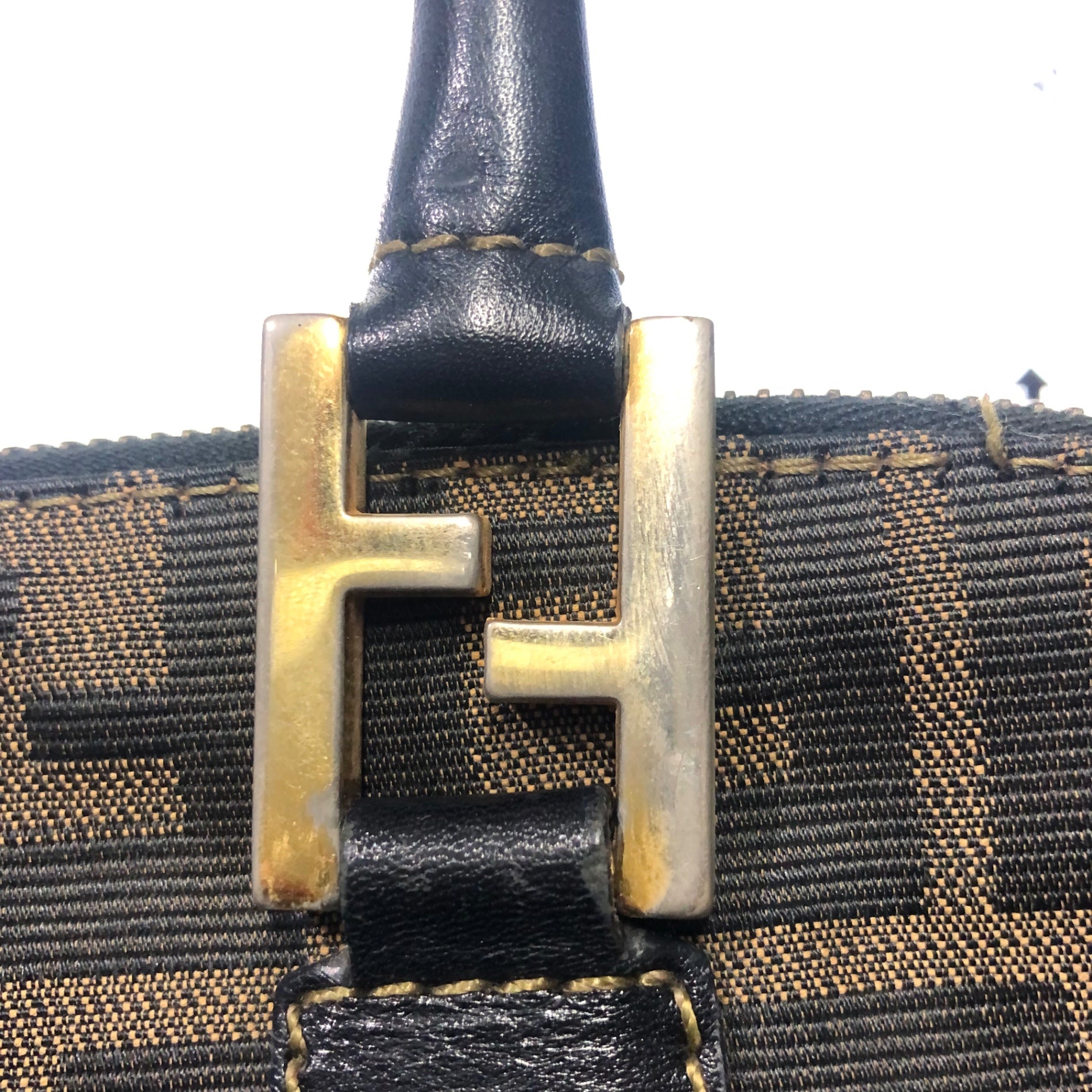 FENDI(フェンディ) vintage zucca jacquard handbag ヴィンテージ ズッカ 柄 ハンド バッグ ブラウン OLD