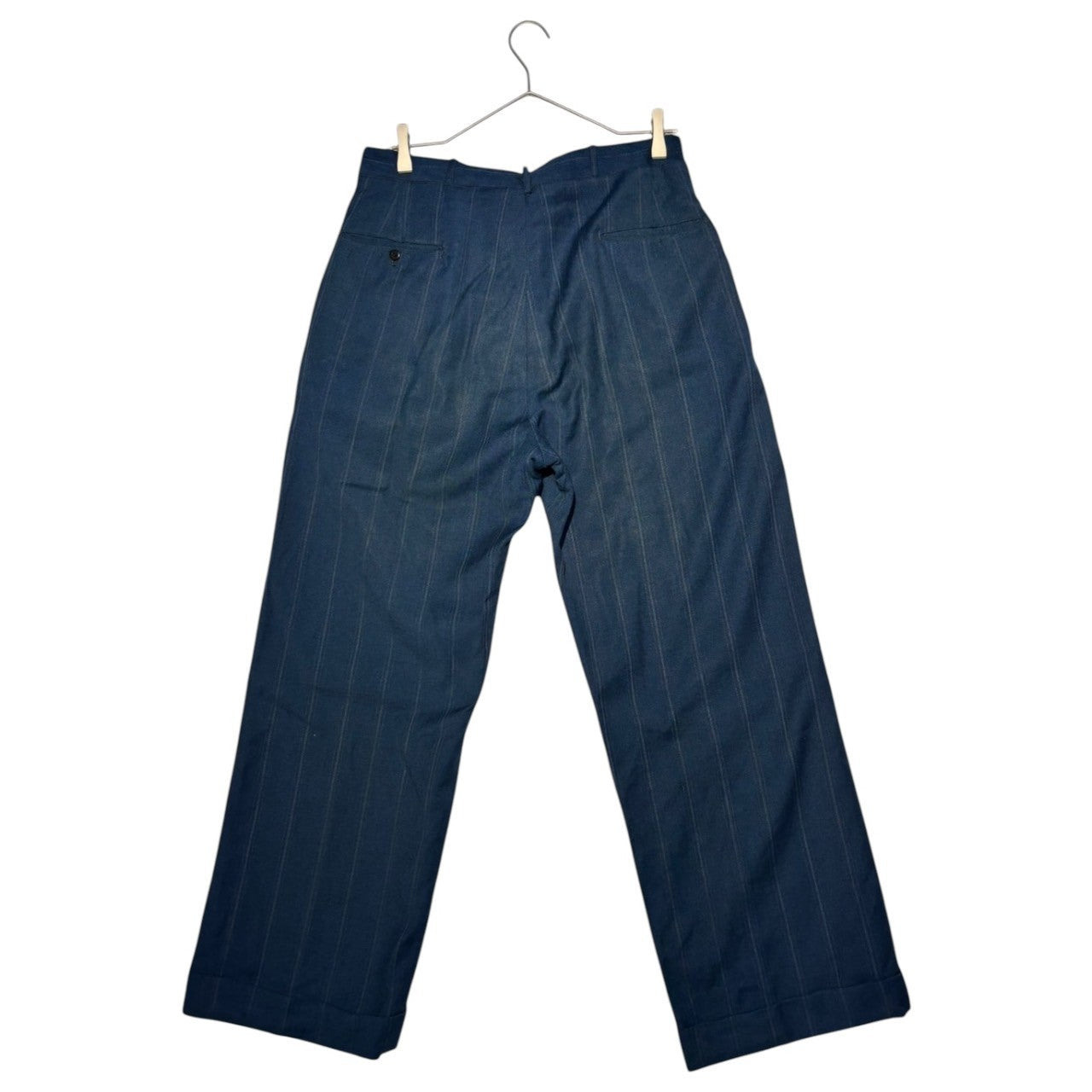 VINTAGE(ヴィンテージ) 50's~60's Vintage Striped Straight Slacks ヴィンテージ ストライプ ストレート スラックス 実寸82cm ブルー 推定50年代~60年代 WALDESジップ USA製