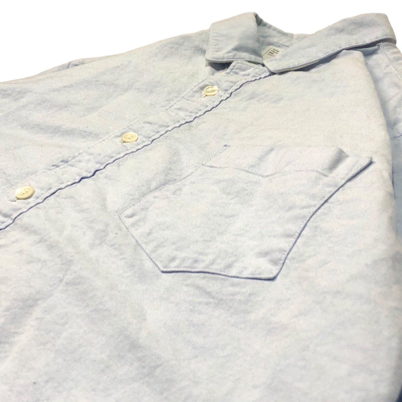 sacai(サカイ) 17SS Drawstring Shirts ドロスト シャツ 長袖 ドローコード コットン SIZE 3(L) ライトブルー×ホワイト