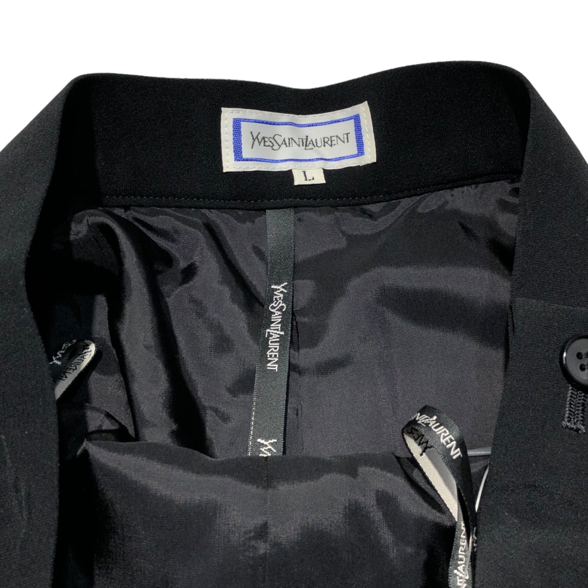 YVES SAINT LAURENT(イヴサンローラン) 90's super wide tuck pants スパー ワイド タック パンツ HH139-243 L ブラック