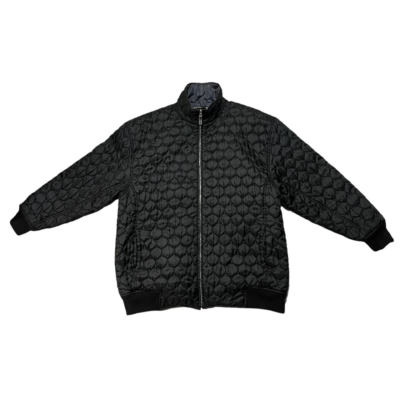 Karl Kani(カールカナイ) 90'sロゴ刺繍スーパーオーバーキルティングジャケット XL ブラック