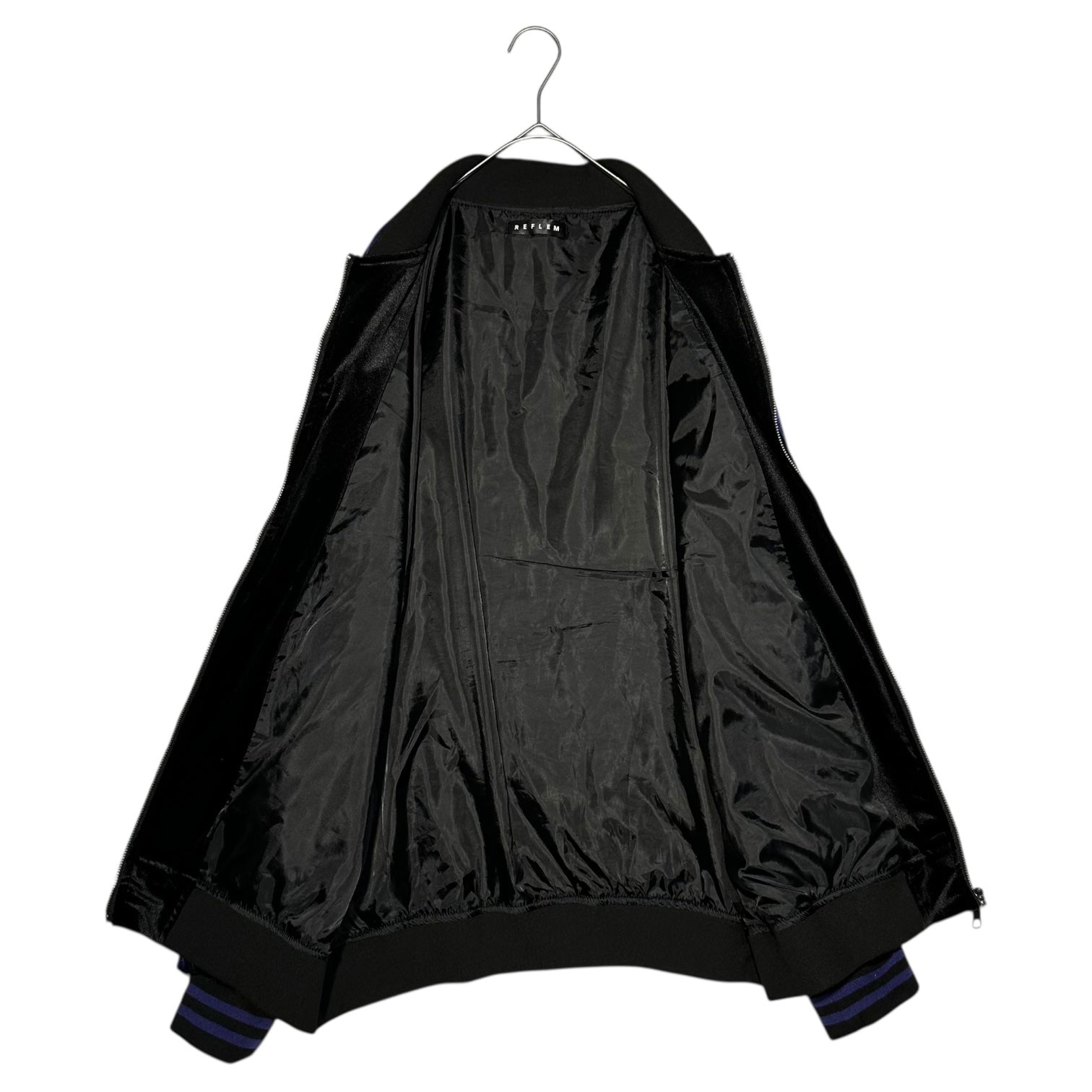 REFLEM(レフレフ) Dragon Embroidery Velour Skajan ドラゴン 刺繍 ベロア スカジャン RF24-H13 FREE ブラック×パープル ジャケット ブルゾン