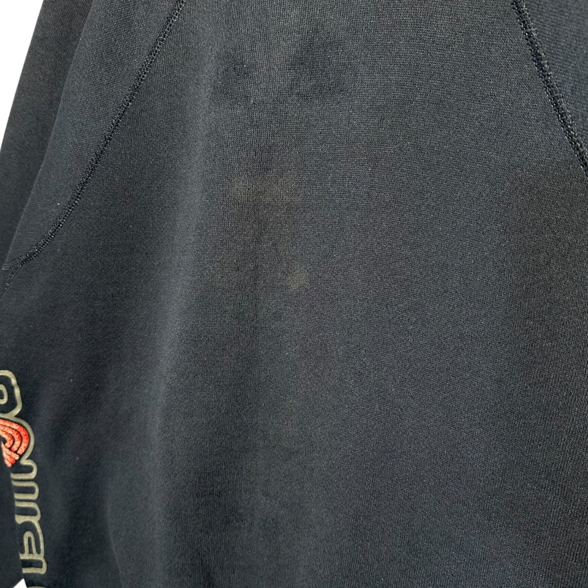 VINTAGE(ヴィンテージ) 80's vintage side print crew neck brushed lining sweatshirt 80年代 ヴィンテージ サイドプリント クルーネック 裏起毛 スウェット DISCUSボディ M ネイビー