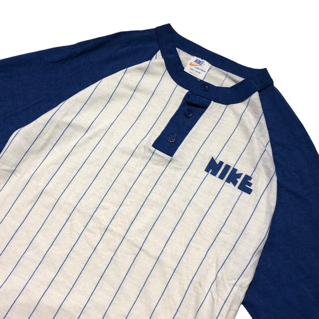 NIKE(ナイキ) 70's baseball shirt 70年代 ゴツナイキ ベースボール シャツ M ホワイト×ブルー 70年代 ヴィンテージ オリジナル ラグラン カットソー Tシャツ