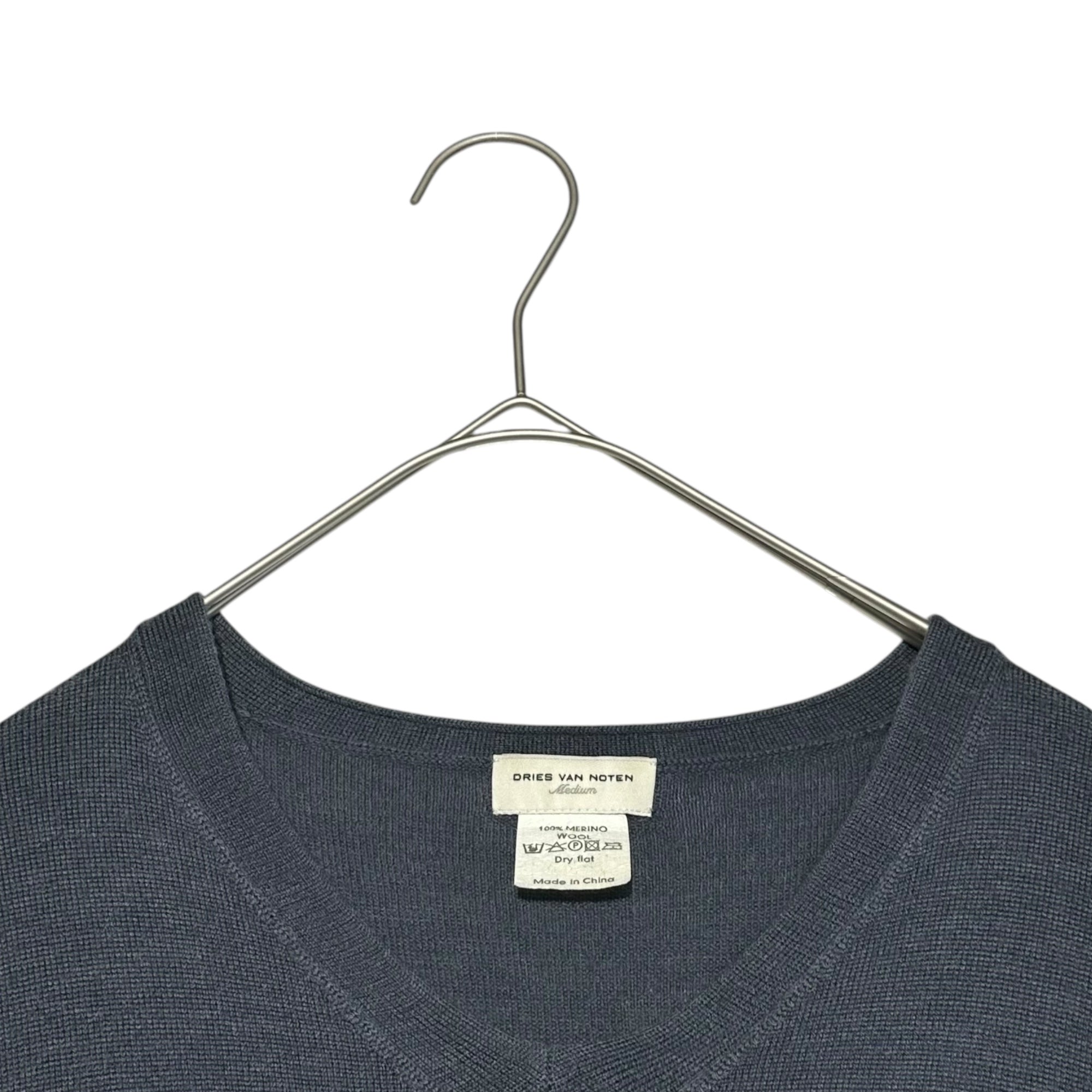 DRIES VAN NOTEN(ドリスヴァンノッテン) V neck wool knit Vネック ウール ニット M ネイビー