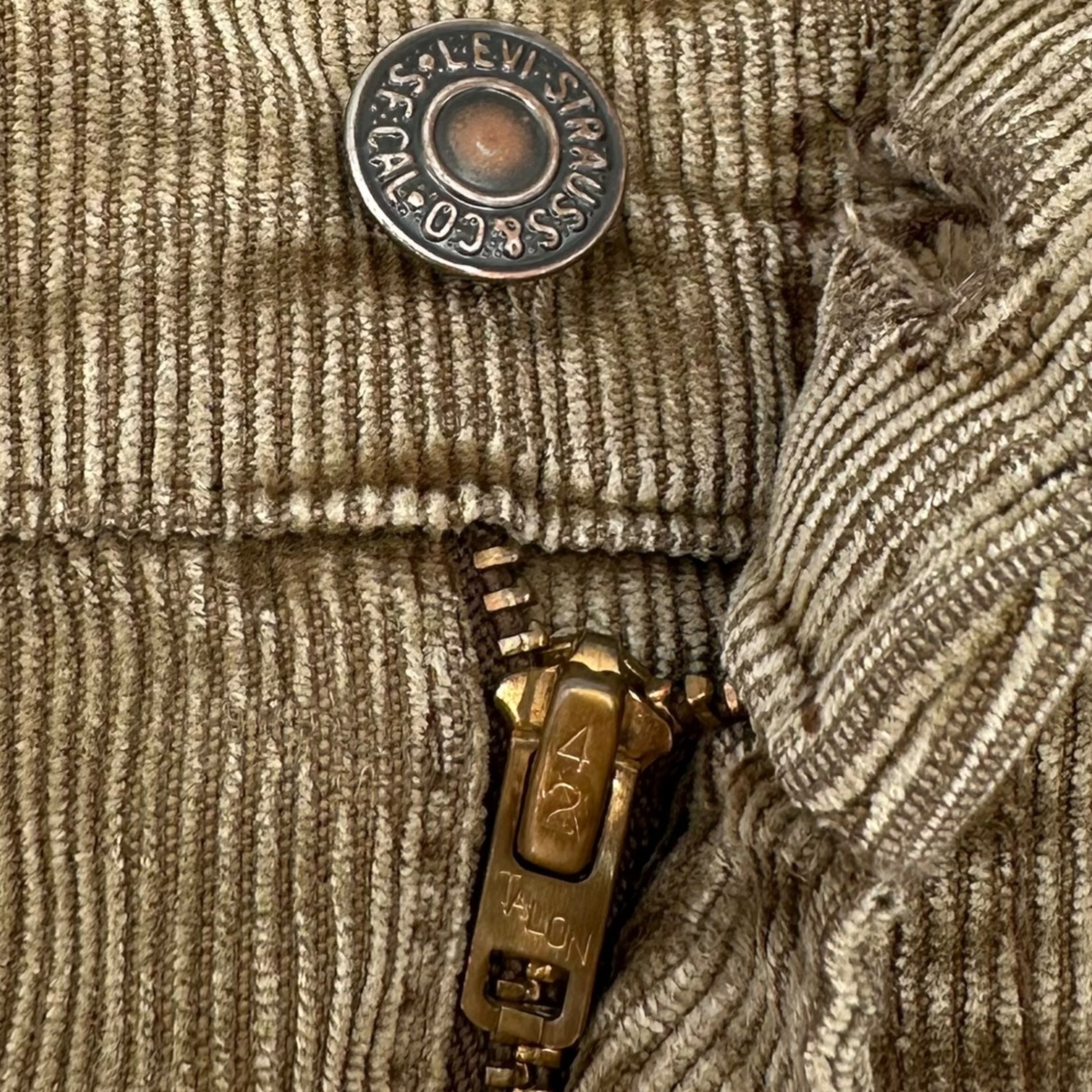 Levi's(リーバイス) 70's Corduroy Straight Pants 70年代 コーデュロイ ストレート パンツ ベージュ TALON42ジッパー