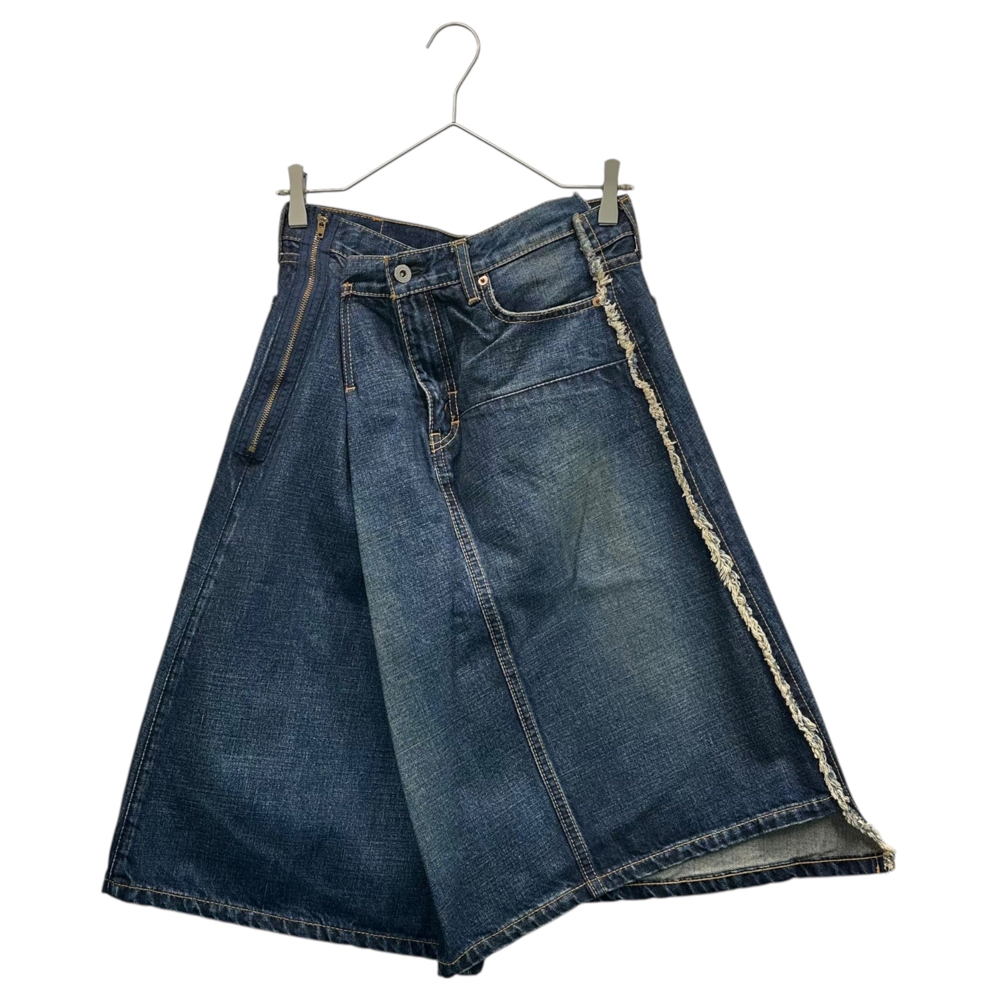 COMME des GARCONS JUNYA WATANABE(コムデギャルソンジュンヤワタナベ) 11SS Asymmetrical Design Denim Skirt アシンメトリー デザイン デニム スカート JZ-S201 L インディゴ AD2010 USED加工