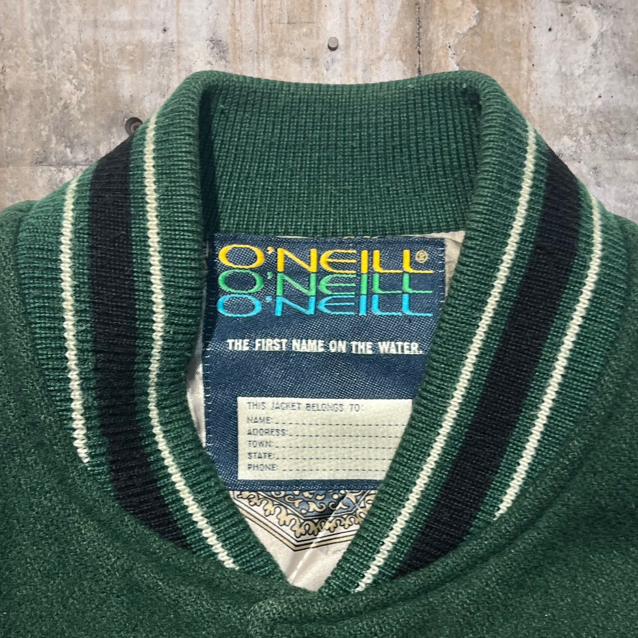 O'NEIL(オニール) 90's レザー切替オーバーサイズスタジャン L グリーン