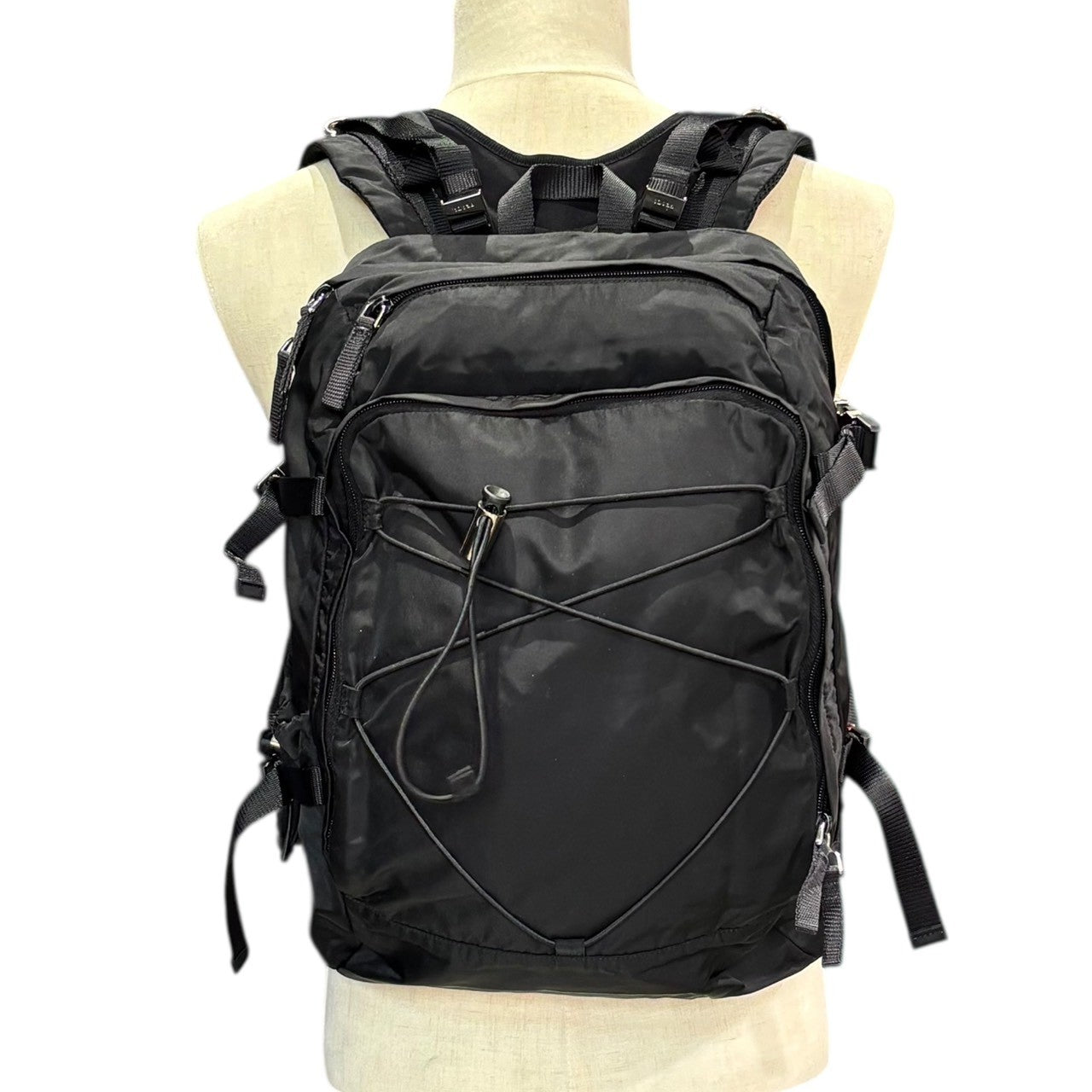 PRADA(プラダ) Drawstring Nylon Backpack ドローコード ナイロン リュックサック バックパック VZ0055 ブラック