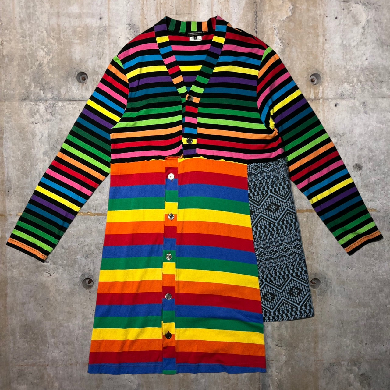 COMME des GARCONS HOMME PLUS(コムデギャルソンオムプリュス) 20AW切替ボーダーカーディガン PF-T006 S ミックス AD2020 Color Resistance期