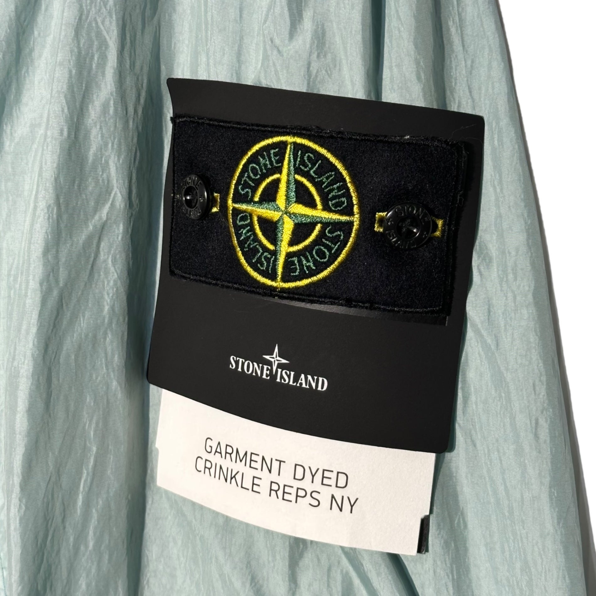 STONE ISLAND(ストーンアイランド) 23SS Crinkle Reps NY Hooded Jacke クリンクル レップス ナイロン フーデッド ジャケット 781540522 XL ライトブルー マウンテンパーカー ガーメントダイ