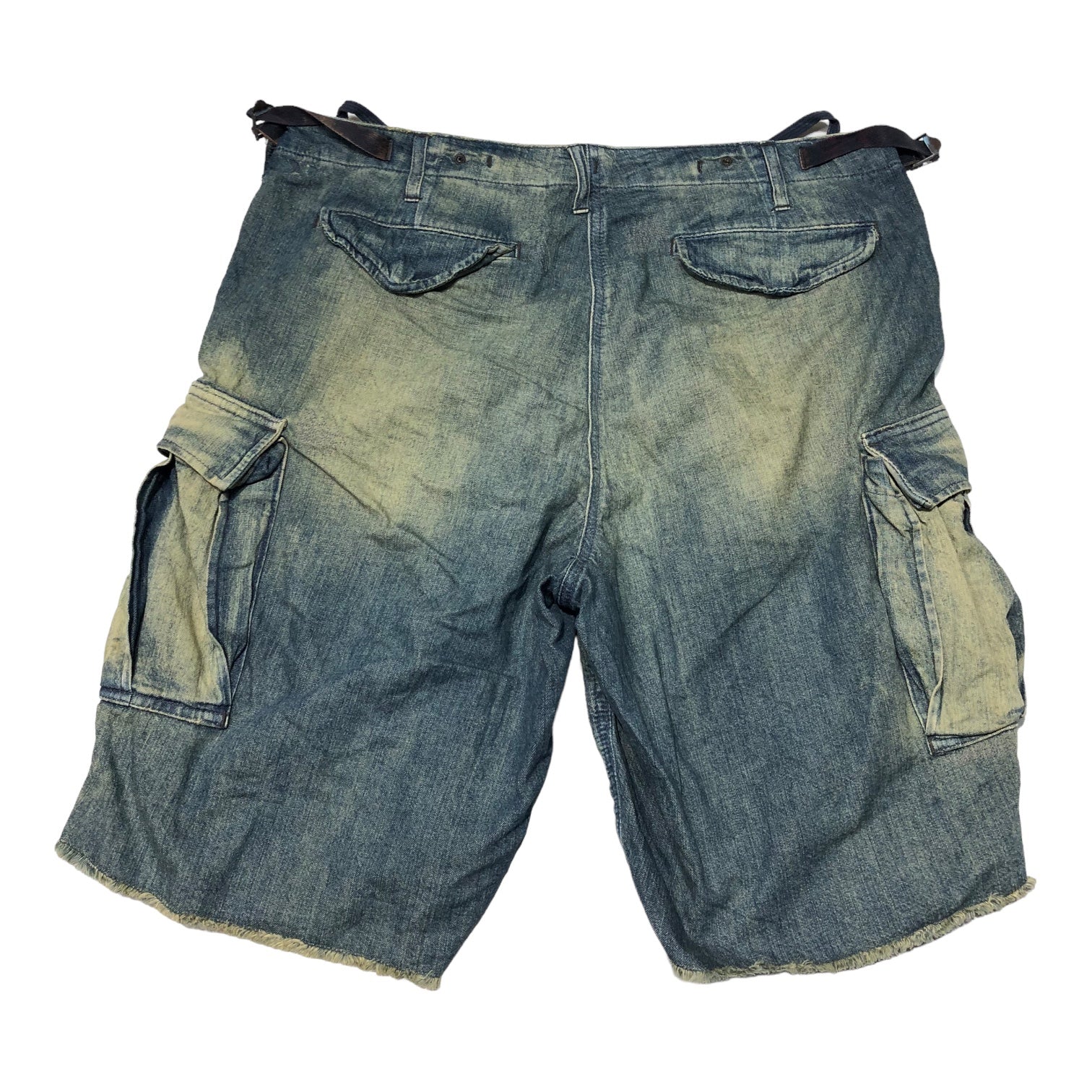 POLO RALPH LAUREN(ポロラルフローレン) Vintage distressed denim cargo shorts ヴィンテージ 加工 デニム カーゴ ショーツ 32 インディゴ ショート パンツ ダメージ加工 ハーフ