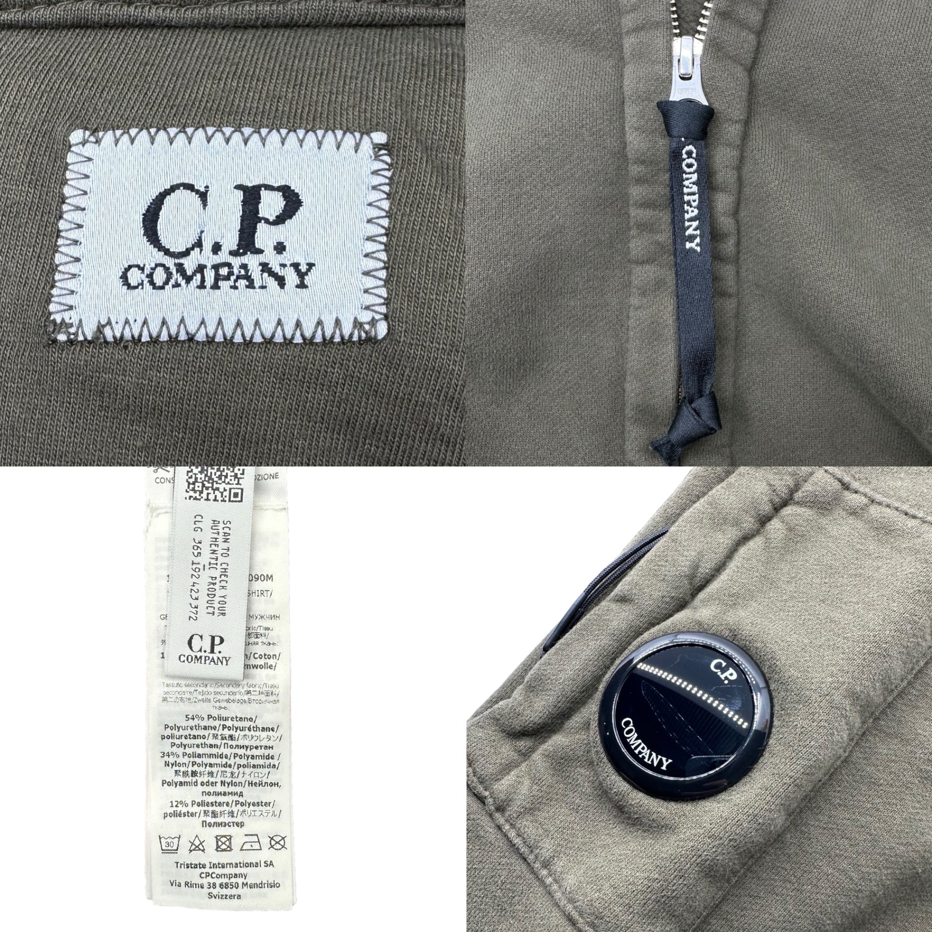 C.P.COMPANY(シーピーカンパニー) DIAGONAL FLEECE 2/1 ZIPPED HOODIE ダイアゴナル フリース ジップ フーディ 15CMSS161A 2XL カーキ パーカー ジャケット スウェット