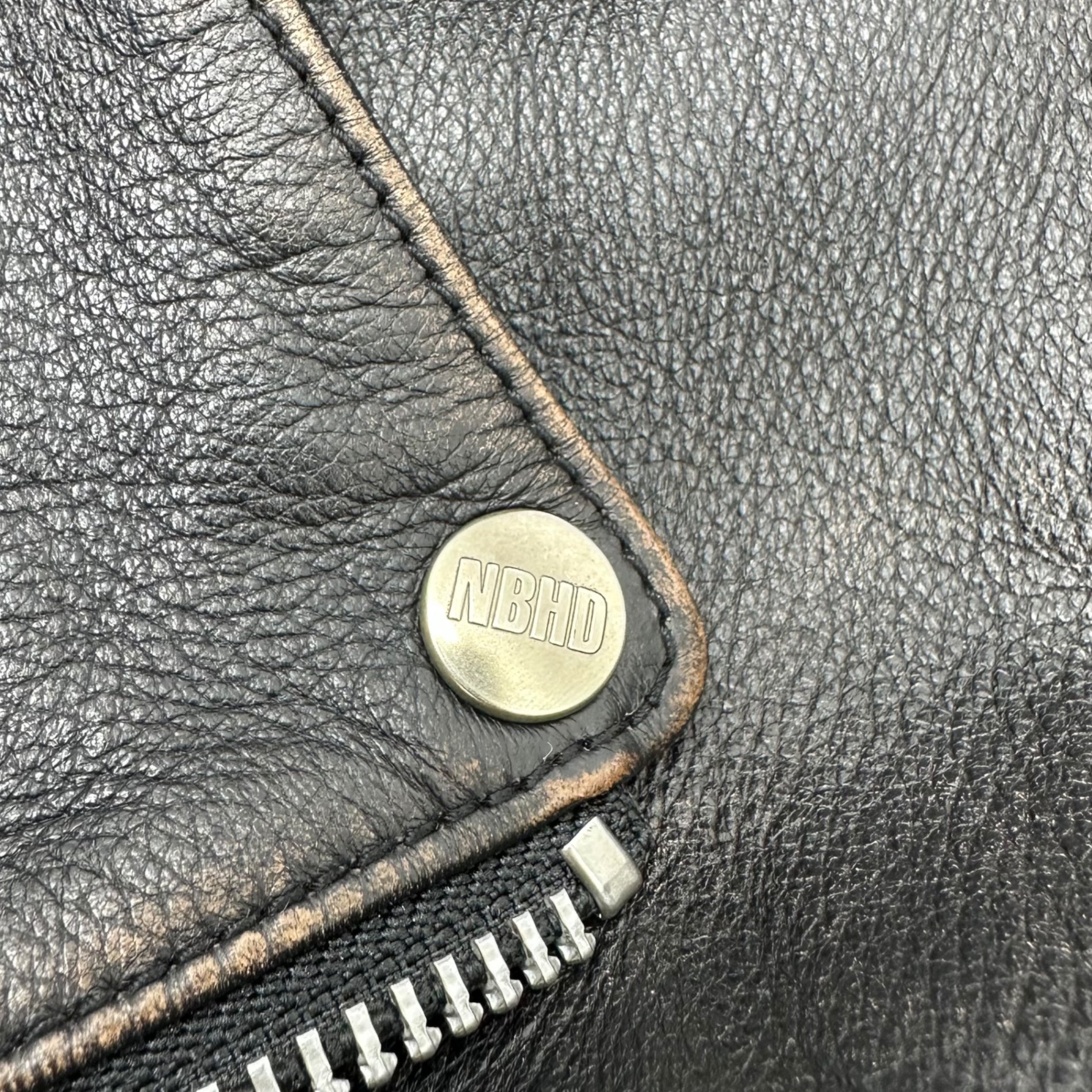 NEIGHBORHOOD(ネイバーフッド) CYCLE/SL-JKT サイクル ライダース ジャケット 202SZNH-JKM02 L ブラック×ブラウン ラムレザー ヴィンテージ加工