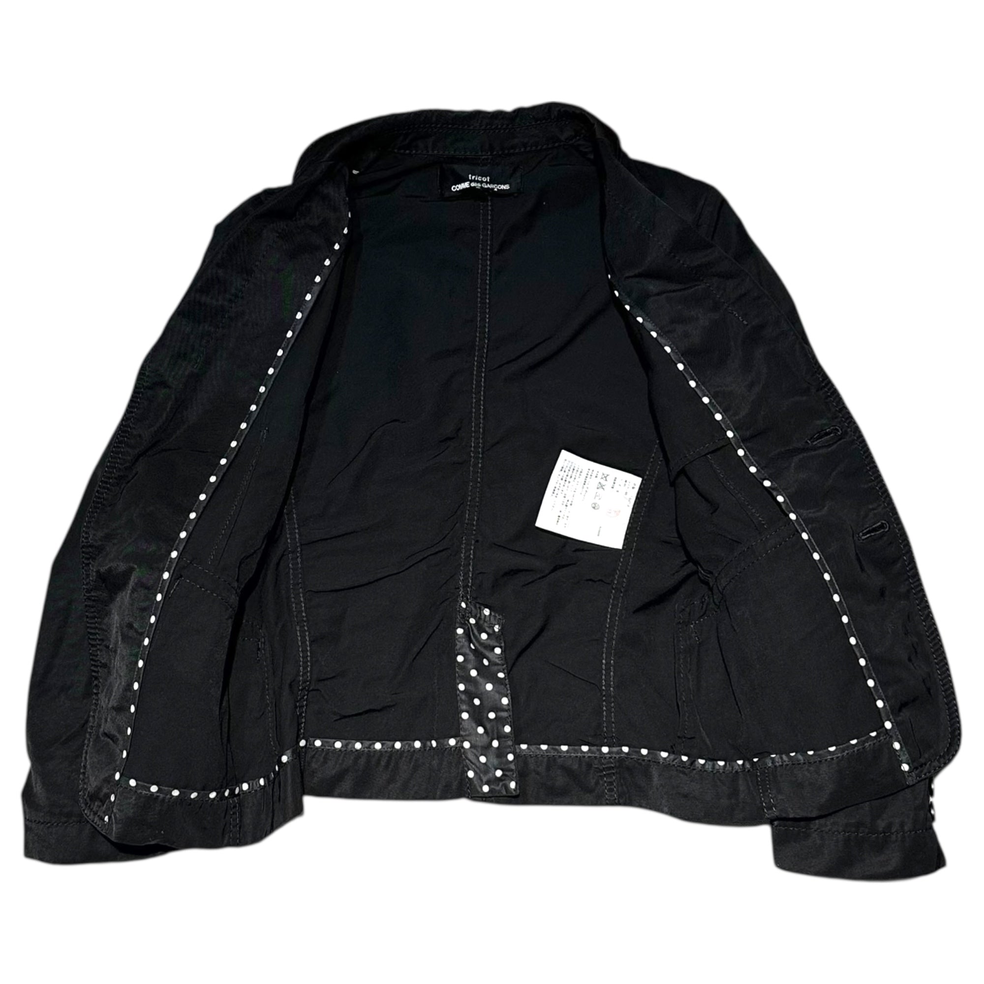 tricot COMME des GARCONS(トリココムデギャルソン) 10SS Cotton Nylon Cloth 2B Casual Jacket コットン ナイロン クロス カジュアル ジャケット TE-J007 S ブラック AD2009