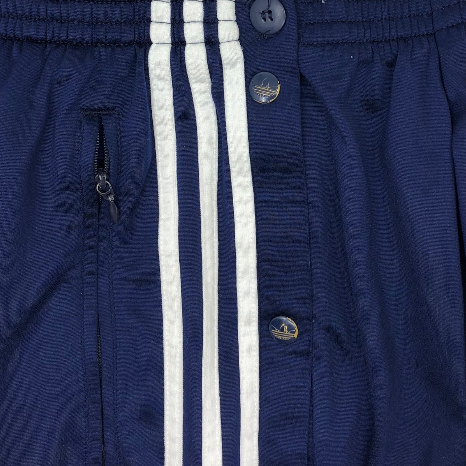 adidas(アディダス) 90's basketball pants バスケット パンツ 表記無し(FREE) ネイビー 万国旗タグ トラック パンツ ジャージ ワイド