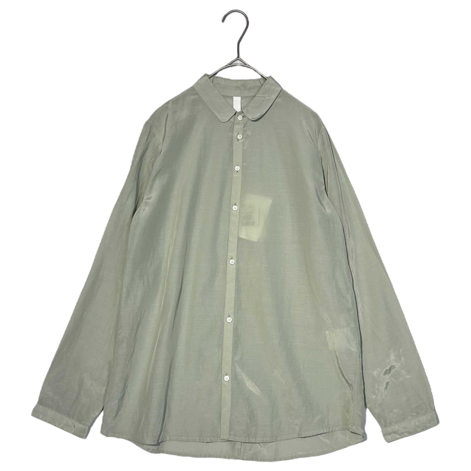 NO CONTROL AIR(ノーコントロールエアー) Cupra Cotton Long Sleeve Shirt Blouse キュプラ コットン 長袖 シャツ ブラウス S12-S61 38(M程度) ミントグリーン タグ付き