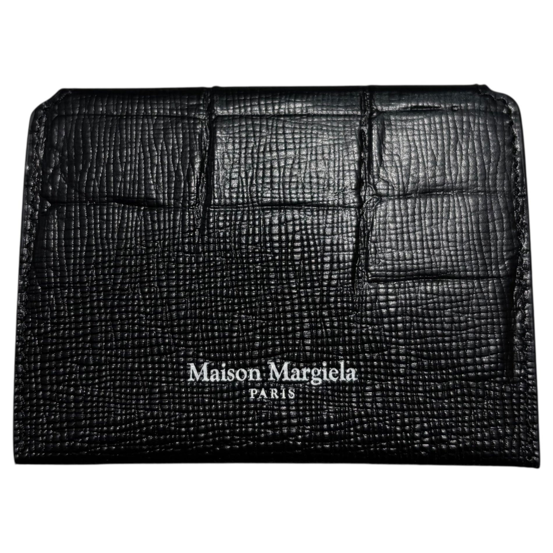 MAISON MARGIELA(メゾンマルジェラ) 24AW Crocodile Embossed Leather Card Case クロコ 型押し レザー カード ケース SA2VX0001 ブラック