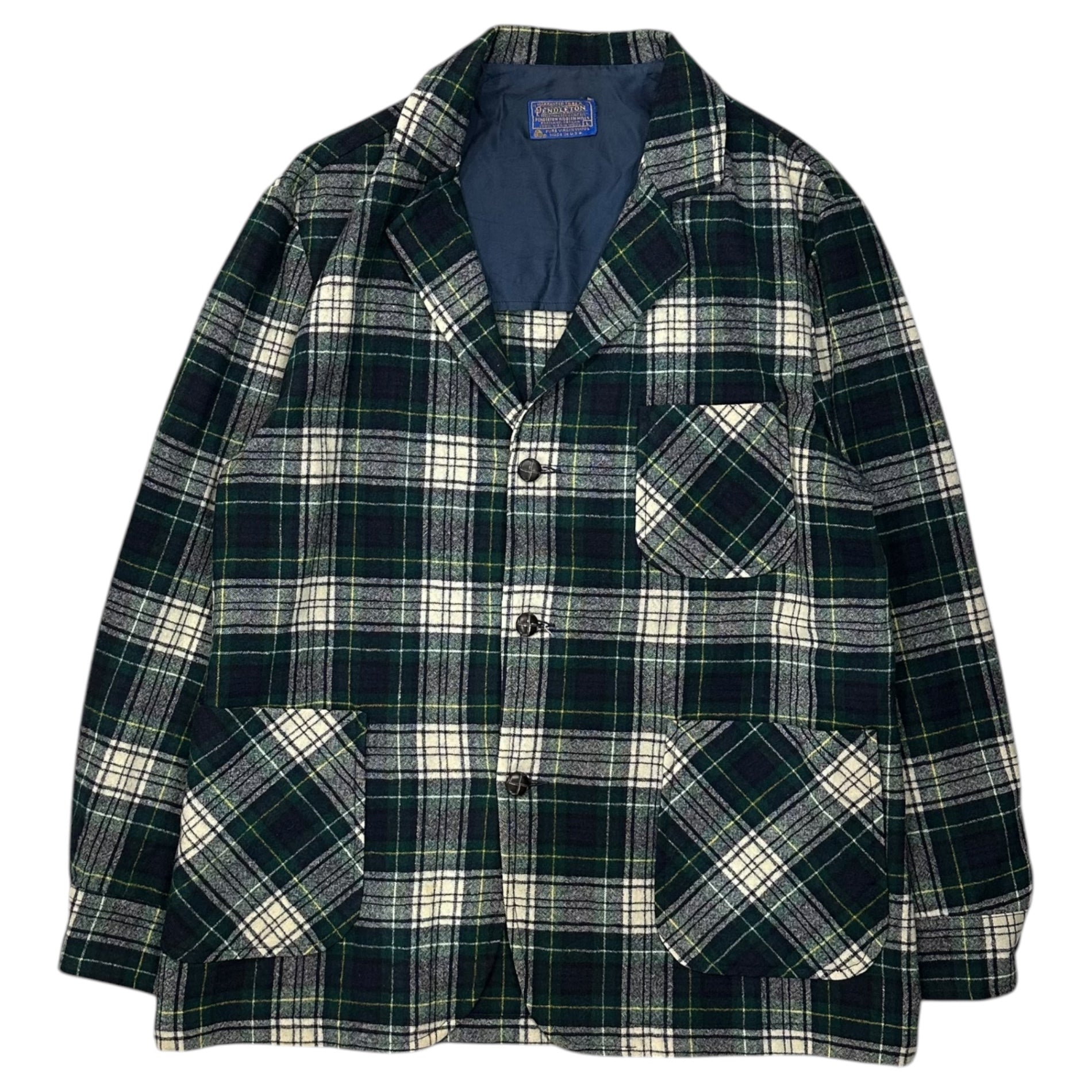 PENDLETON(ペンドルトン) 70's Wool Check Casual Jacket 70年代 ウール チェック カジュアル ジャケット L グリーン ヴィンテージ