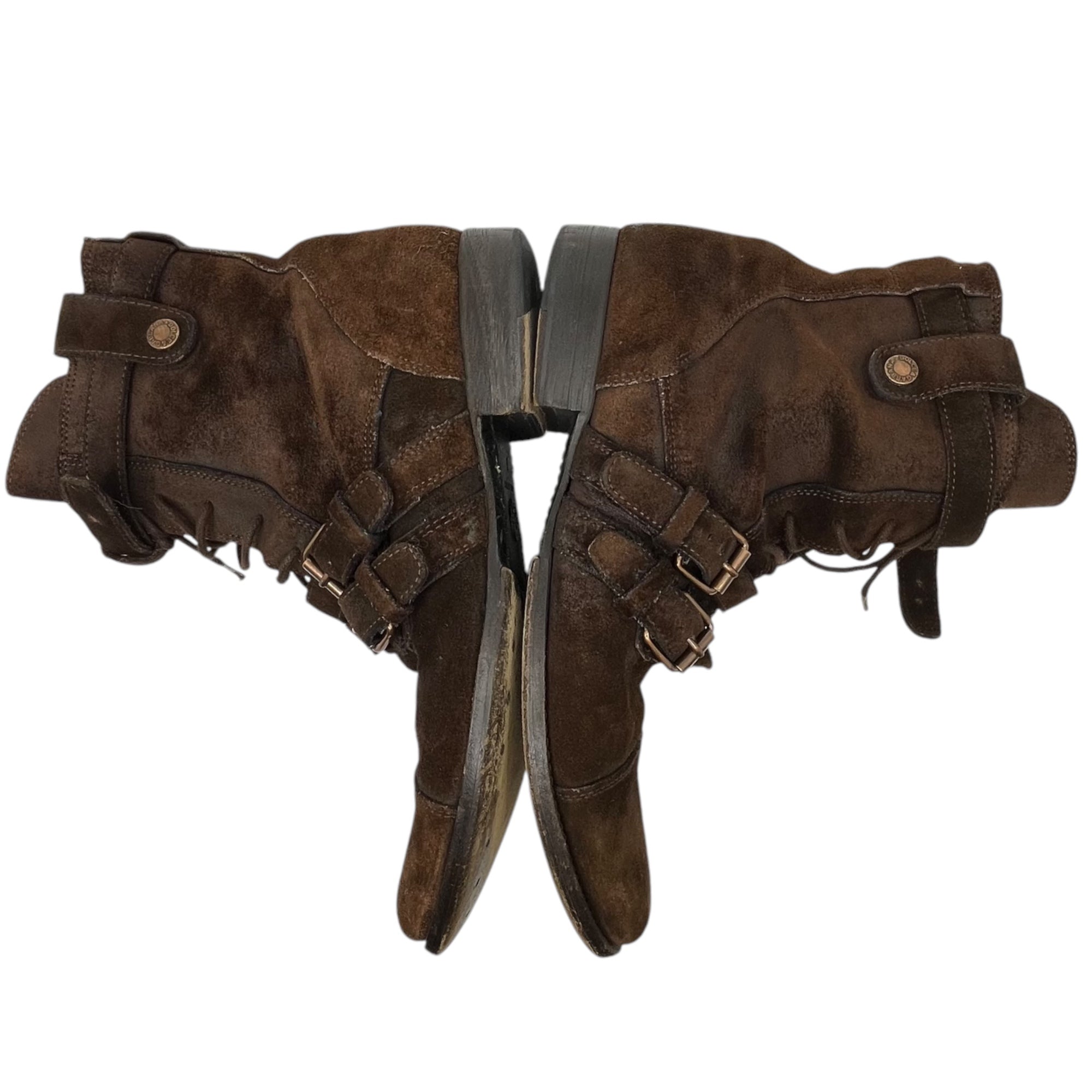 DOLCE&GABBANA(ドルチェ&ガッバーナドルガバ) suede belted boots スウェード ベルテッド ブーツ スエード ベルト 9(27.0cm程度) ブラウン