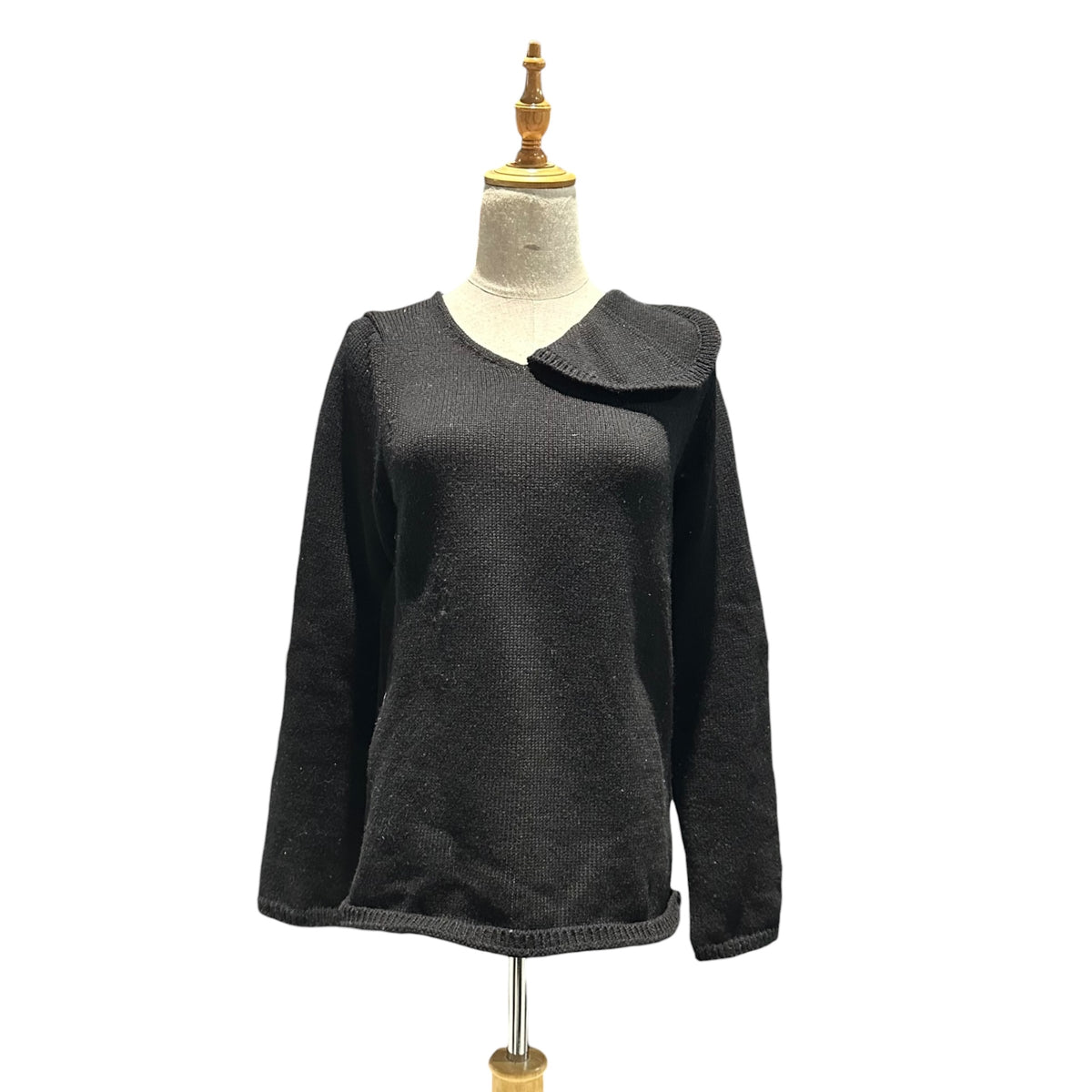 COMME des GARCONS COMME des GARCONS(コムデギャルソンコムデギャルソン) 2022AW Single-collar wool knit blouse 片襟 ウール ニット ブラウス RJ-N508 XS ブラック