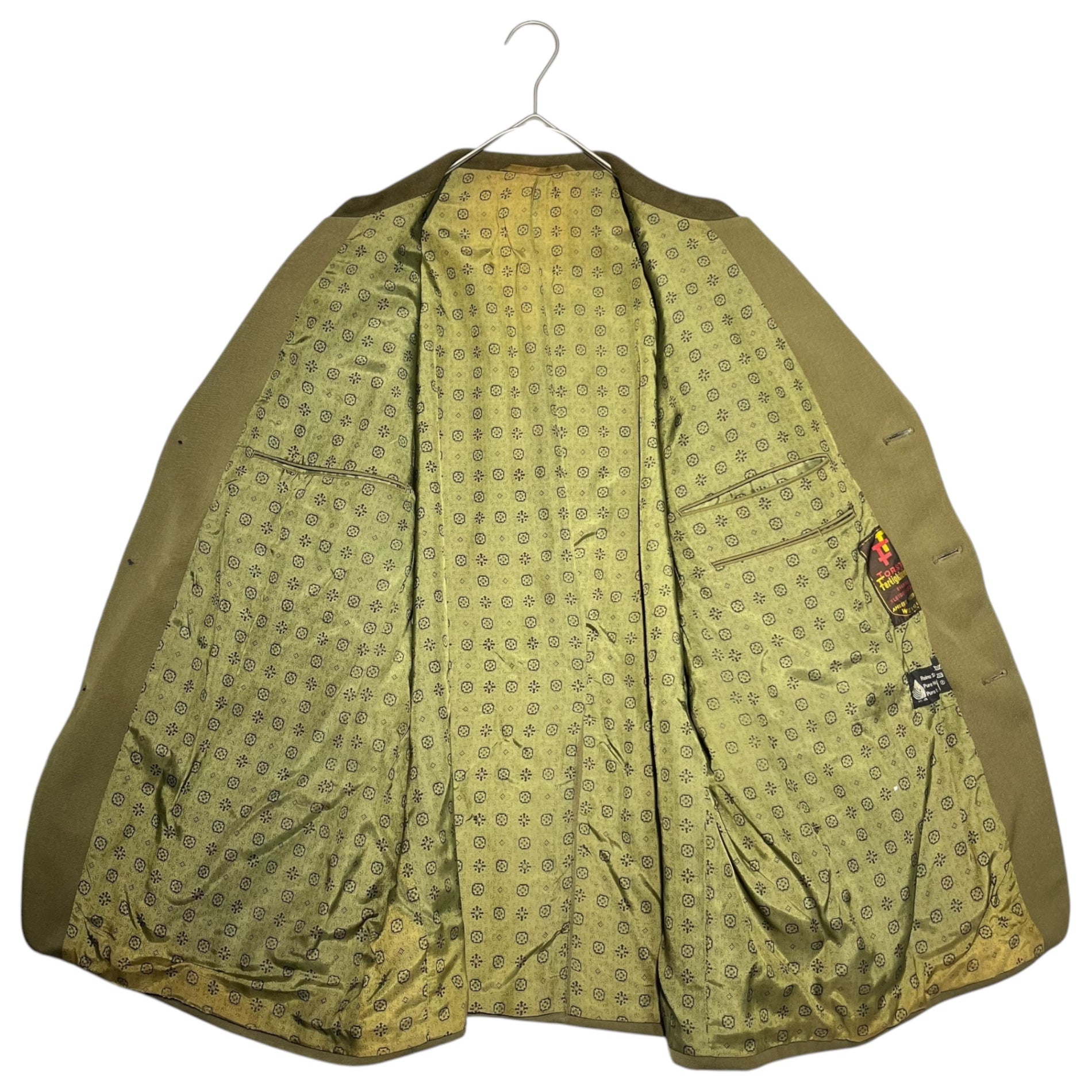 VINTAGE(ヴィンテージ) 70~80's Bone button collarless wool jacket 骨ボタン ノーカラー ウール ジャケット TORSTER L程度 カーキ