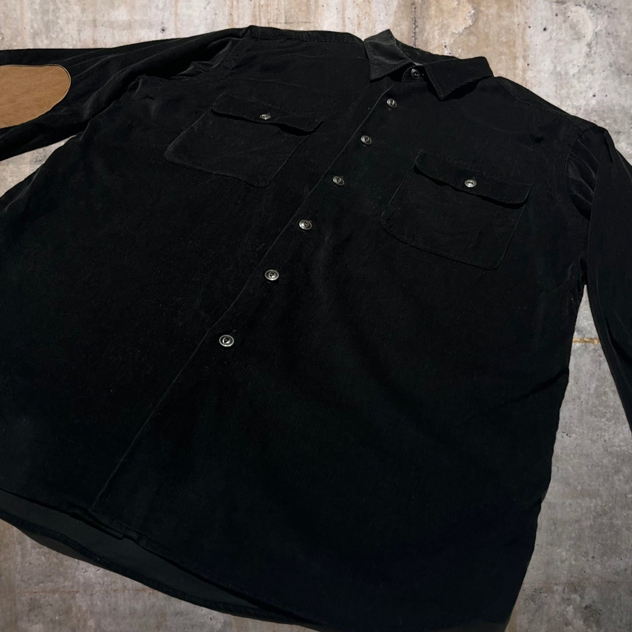 POLO GOLF(ポロゴルフ) 90's 2ポケットエルボーパッチコーデュロイオーバーシャツ/BENFORD M ブラック