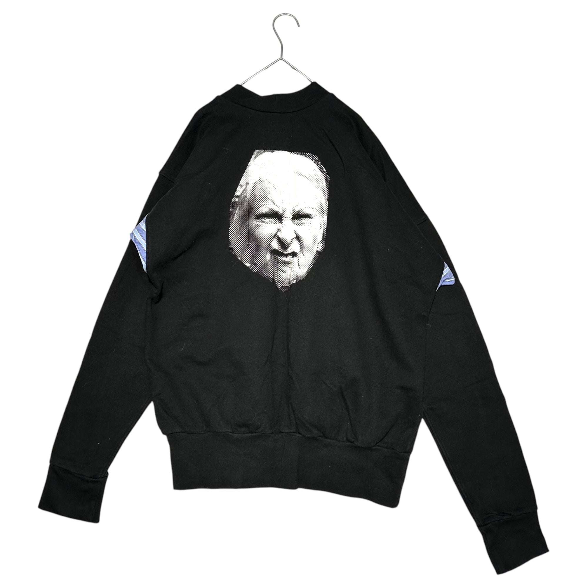 Vivienne Westwood(ヴィヴィアンウエストウッド) "worlds end" Face print switching sweatshirt ワールドエンド フェイス プリント 切替 スウェット S ブラック×ブルー 日本未発売モデル