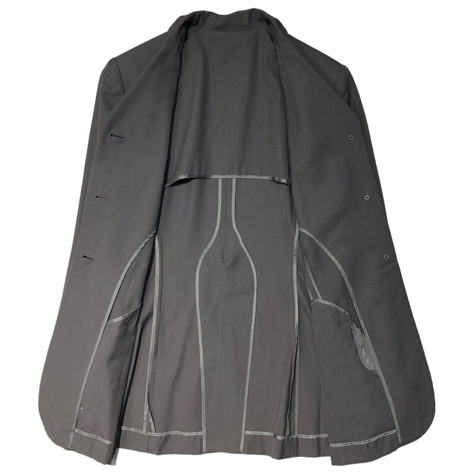 Jean Paul GAULTIER FEMME(ジャンポールゴルチエファム) 90’s 3B jacket design setup 3Bジャケット デザイン セットアップ 40(L程度) グレー スラックス テーラード スーツ