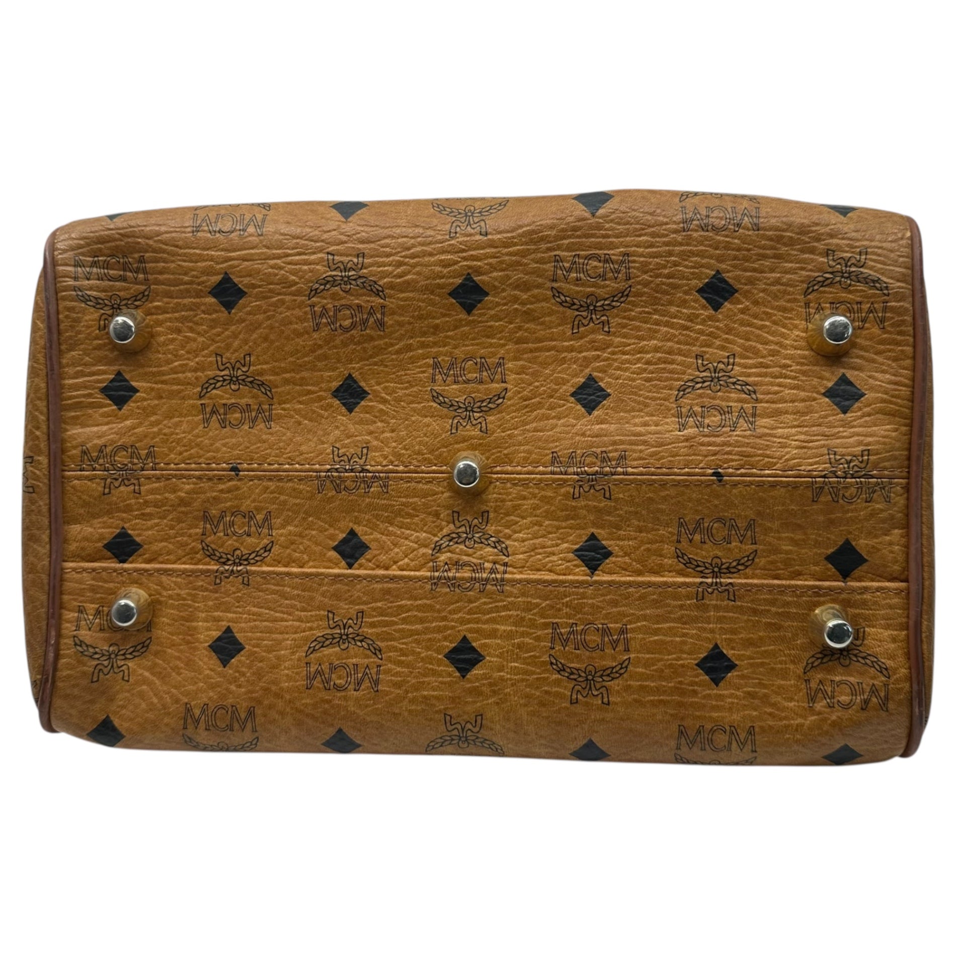 MCM(エムシーエム) Monogram Mini Boston Bag モノグラム ミニ ボストン バッグ ブラウン ハンド