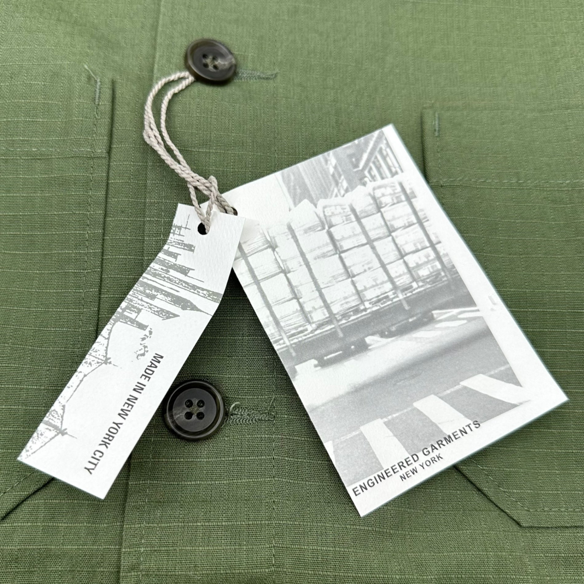 Engineered Garments(エンジニアードガーメンツ) 22SS Dayton Shirt Olive Cotton Ripstop デイトン シャツ リップストップ ミリタリー ジャケット M カーキ