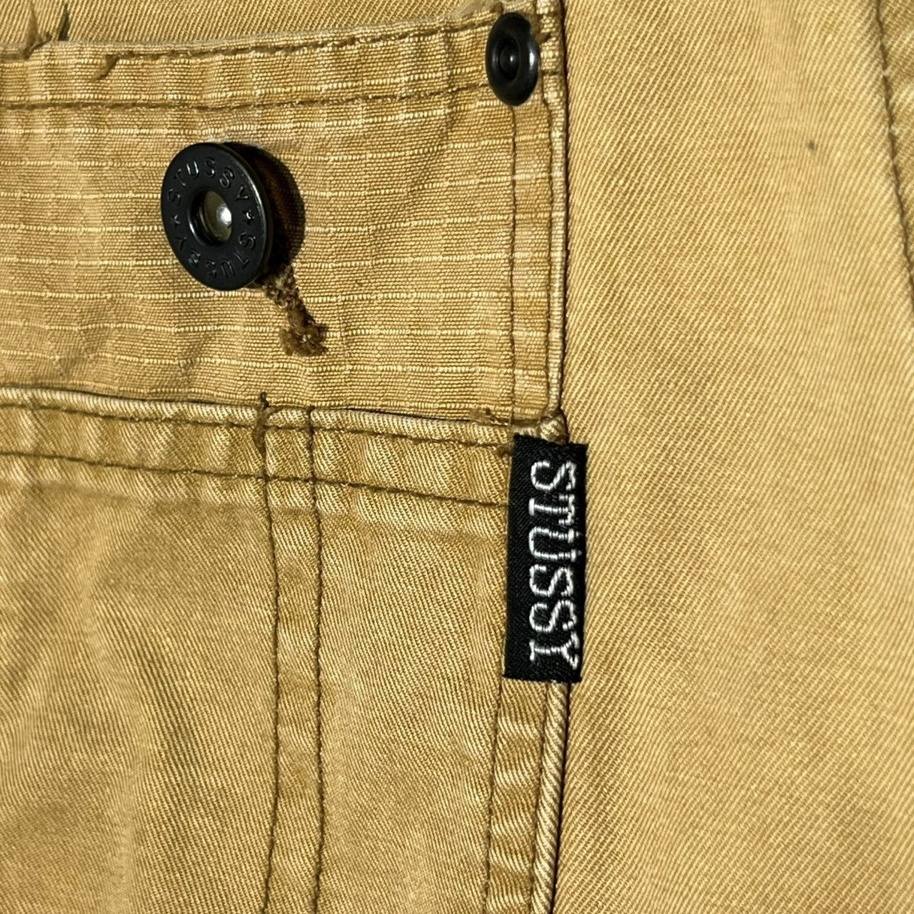 STUSSY(ステューシー) Distressed double knee overalls ユーズド加工 ダブルニー オーバーオール M ブラウン