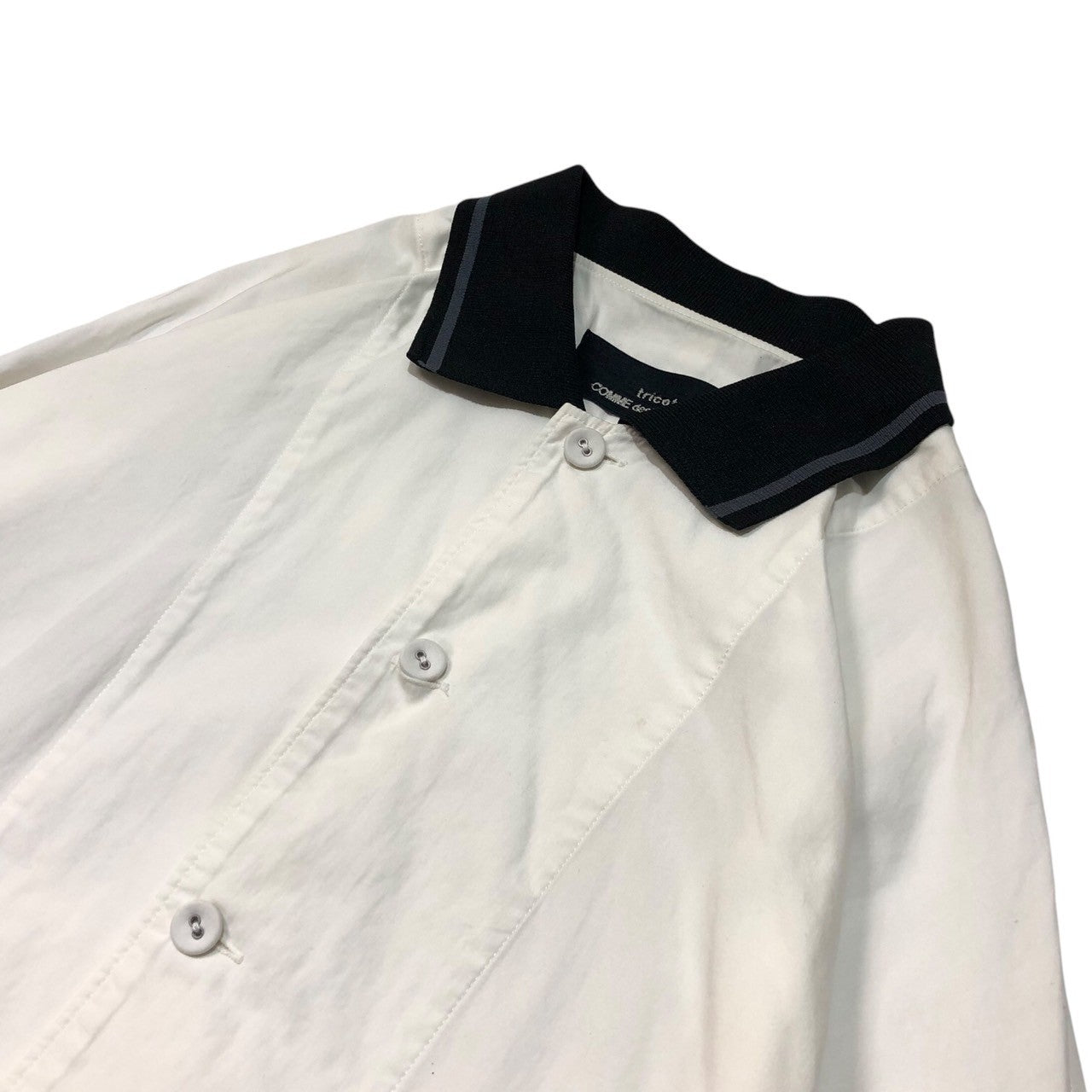 tricot COMME des GARCONS(トリココムデギャルソン) 90's Dolman sleeve shirt with switched collar 襟切り替えドルマンスリーブシャツ ホワイト