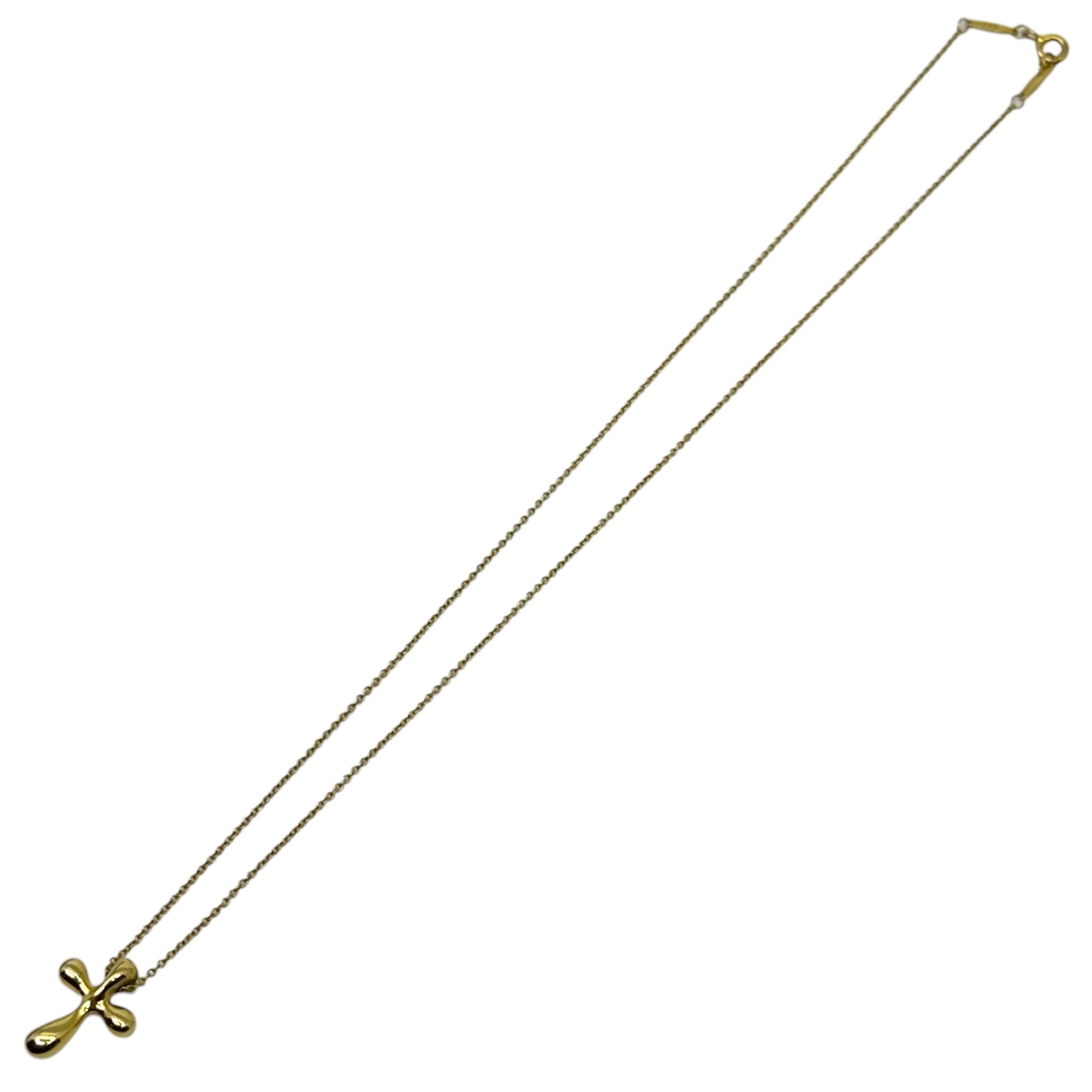 TIFFANY & CO.(ティファニー) Small Cross Necklace YG Yellow Gold Pendant Cross Elsa Peretti Necklace スモールクロス ネックレス YG イエローゴールド ペンダント 十字架 エルサ・ペレッティ ネックレス ゴールド K18(750)