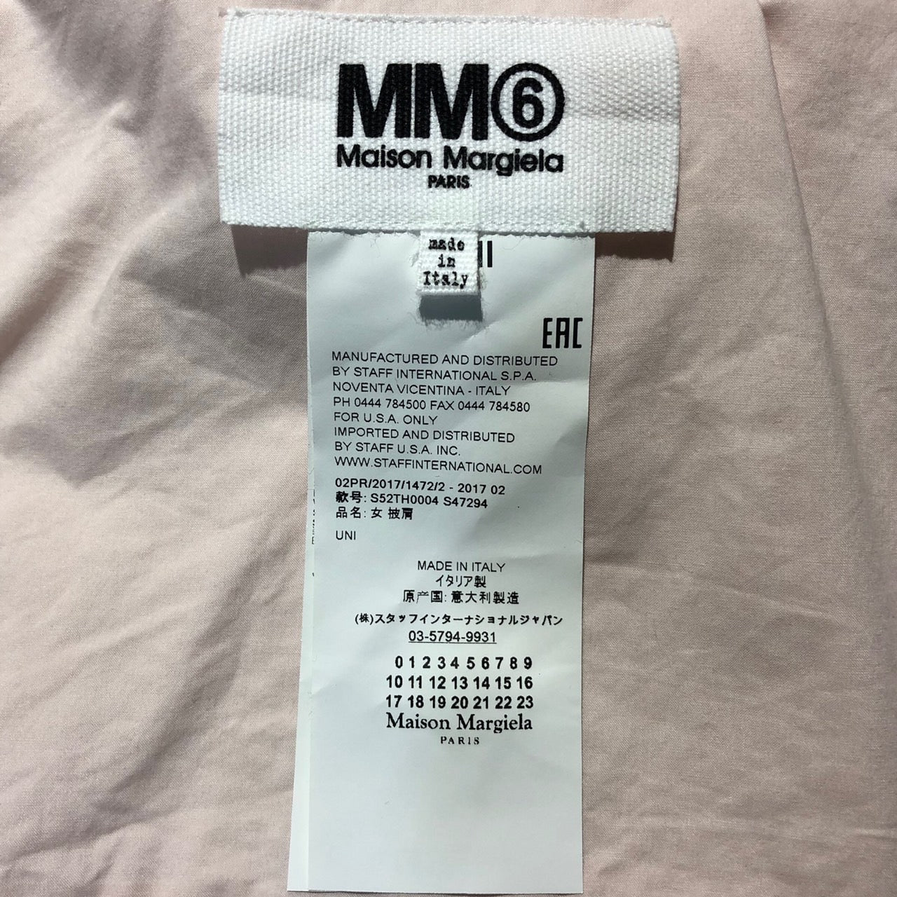 MM6(エムエムシックス) バックオープンプリーツシャツ S52TH0004 uni(FREEサイズ) ピンク メゾンマルジェラ