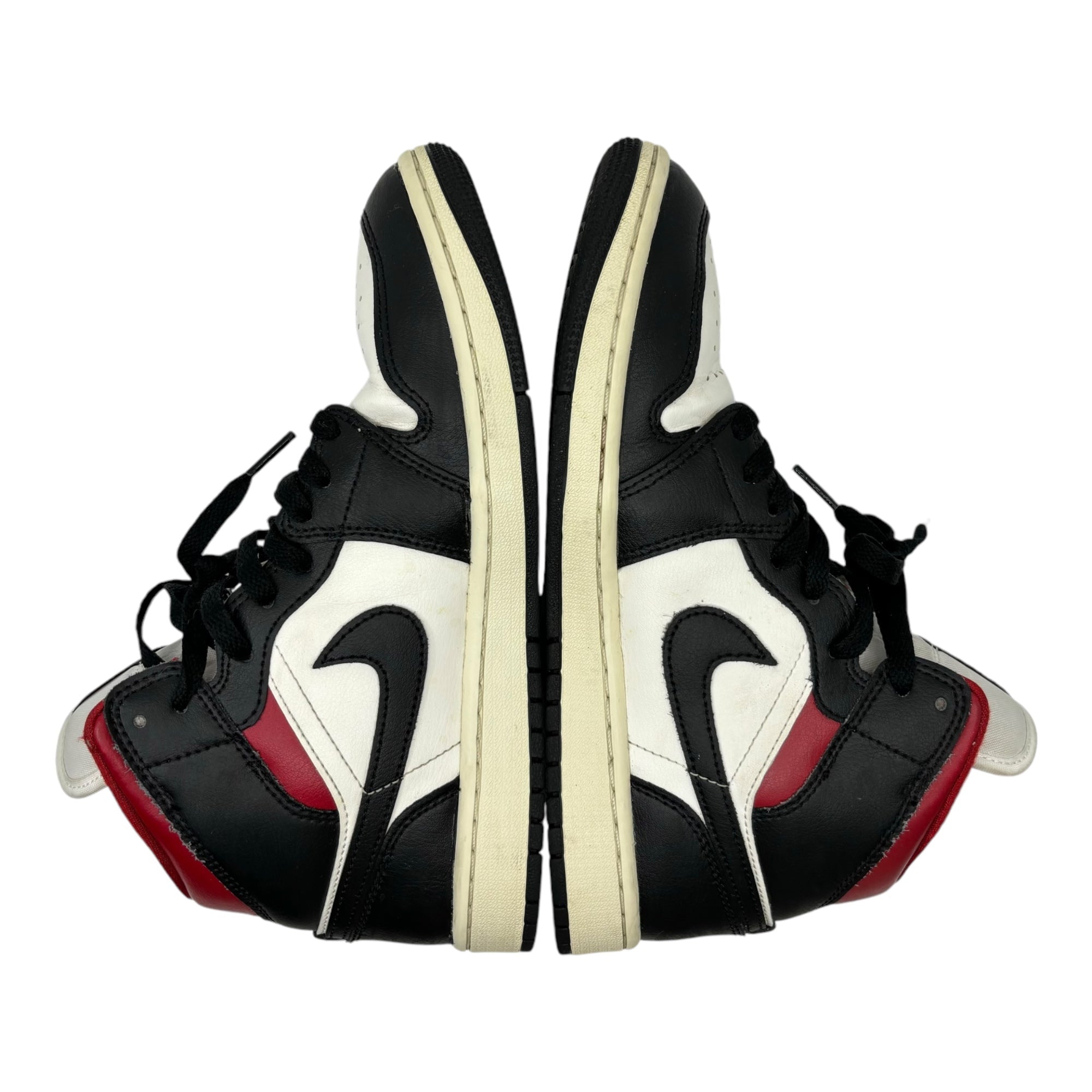 NIKE(ナイキ) W AIR JORDAN 1 MID エアジョーダン 1 ミッド BQ6472-061 25.5cm ブラック×ホワイト×レッド ハイカット スニーカー