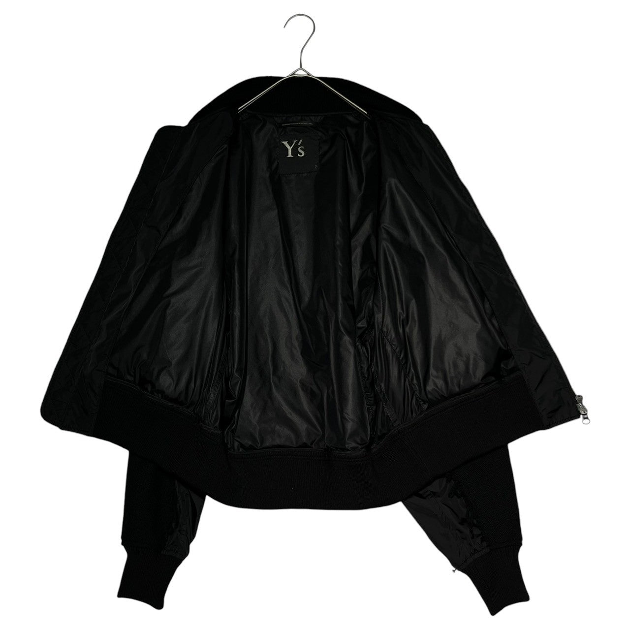 Y's(ワイズ) 22AW Wool nylon different fabric docking bomber jacket ウール ナイロン 異素材 ドッキング ボンバー ジャケット YE-Y11-809 2(M程度) ブラック ブルゾン MA-1