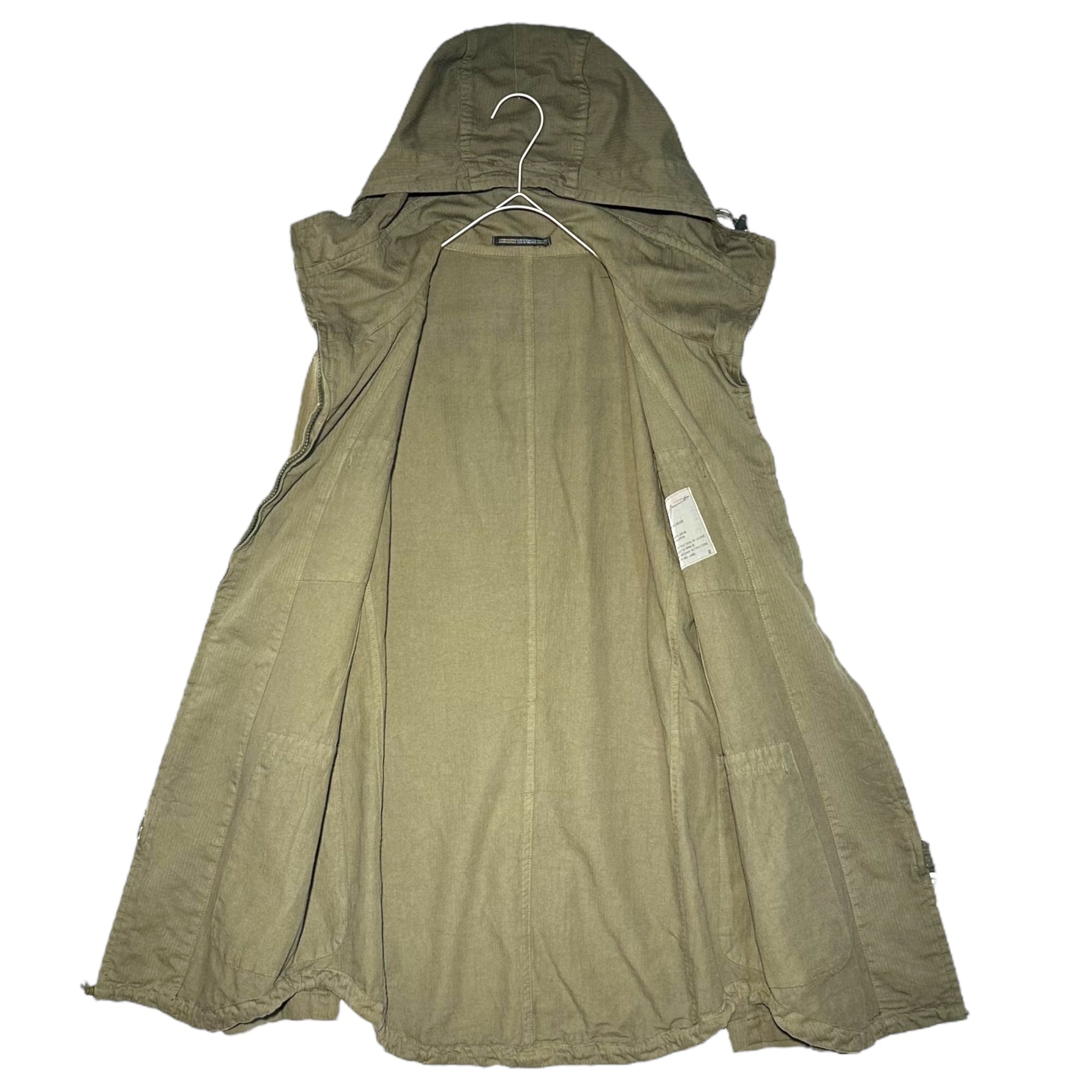YOHJI YAMAMOTO POUR HOMME(ヨウジヤマモトプールオム) Cotton Linen Zip-Up Hooded Jacket コットン リネン ジップアップ フーデッド ジャケット HO-Y10-057 2(M程度) カーキ