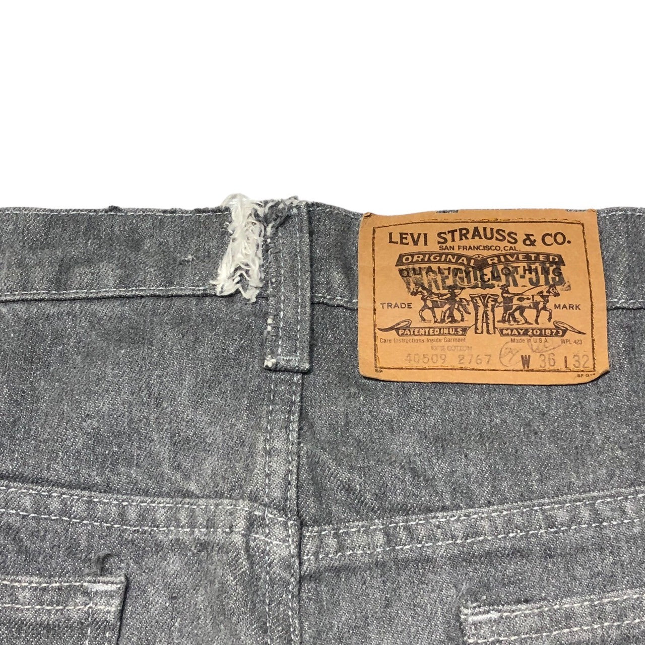Levi's(リーバイス) 80’s straight denim pants ストレート デニム パンツ 40509-2767 W36 L32 グレー 先染め 80年代 1986年3月製造 513 USA製 ヴィンテージ