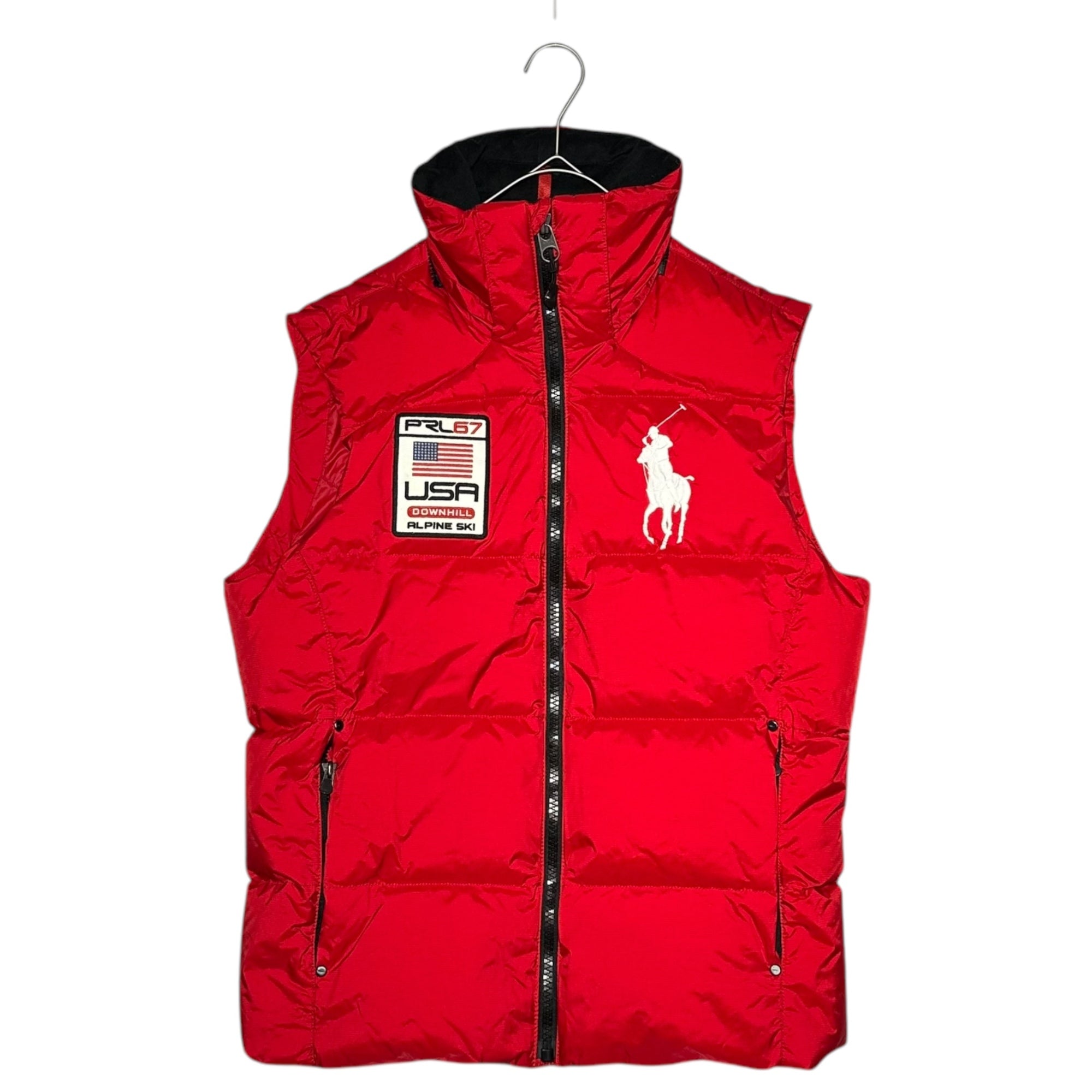 POLO RALPH LAUREN(ポロラルフローレン) PRL 67 Big Pony Down Vest ワッペン ビッグポニー ロゴ ダウン ベスト 1486003SPDV S レッド