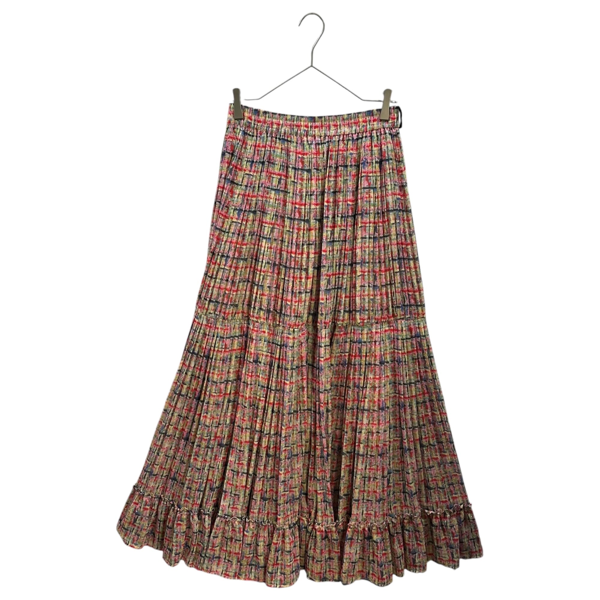 sov.(ソブダブルスタンダードクロージング) All-Over Print Pleated Long Maxi Skirt 総柄 プリーツ ロング マキシ スカート 0502-021-251A 38 マルチカラー