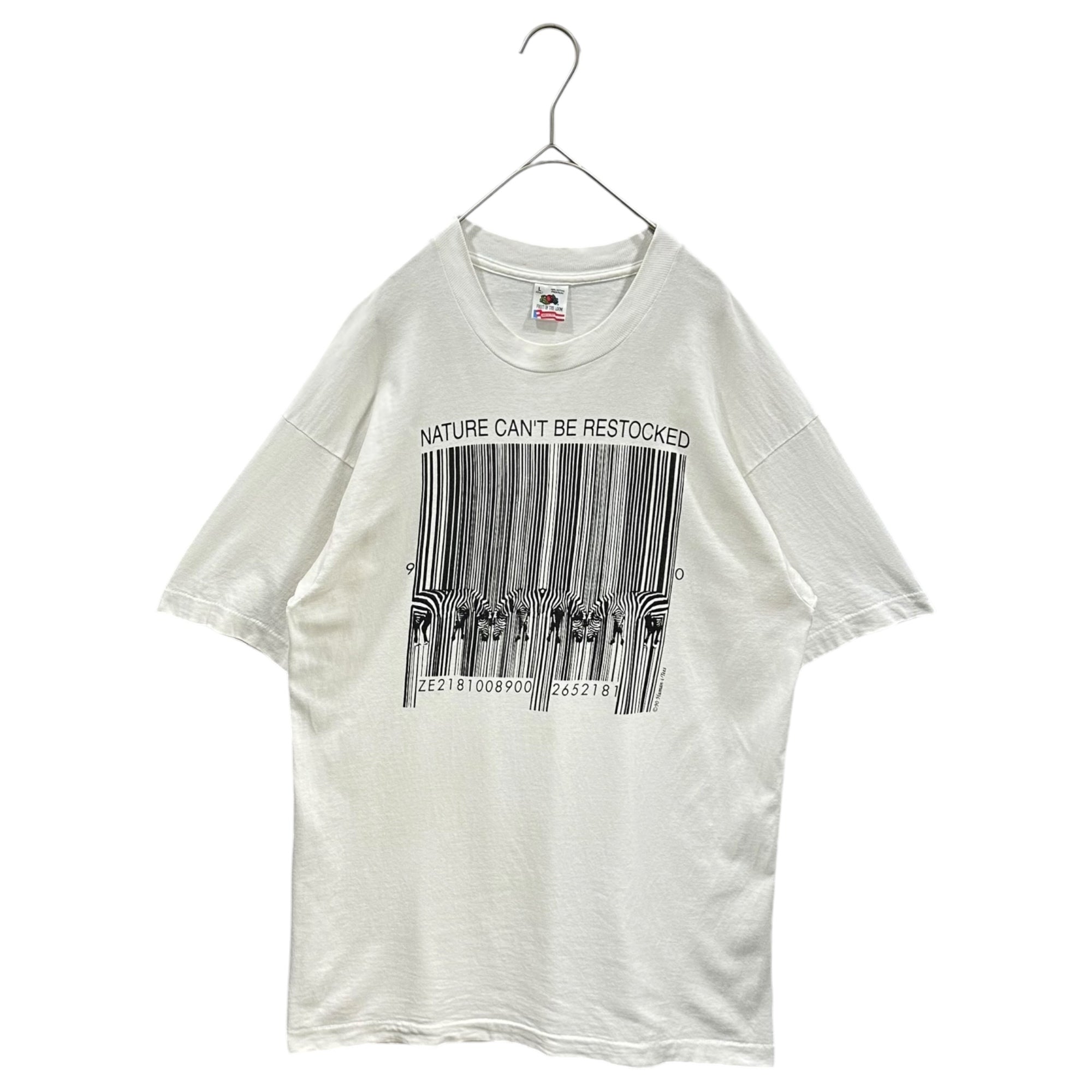 90s USA製ビンテージ アートTシャツ ゼブラバーコード アニマルデザインT VINTAGE(ヴィンテージ) 1990's Zebra Barcode Animal T-Shirt ゼブラ