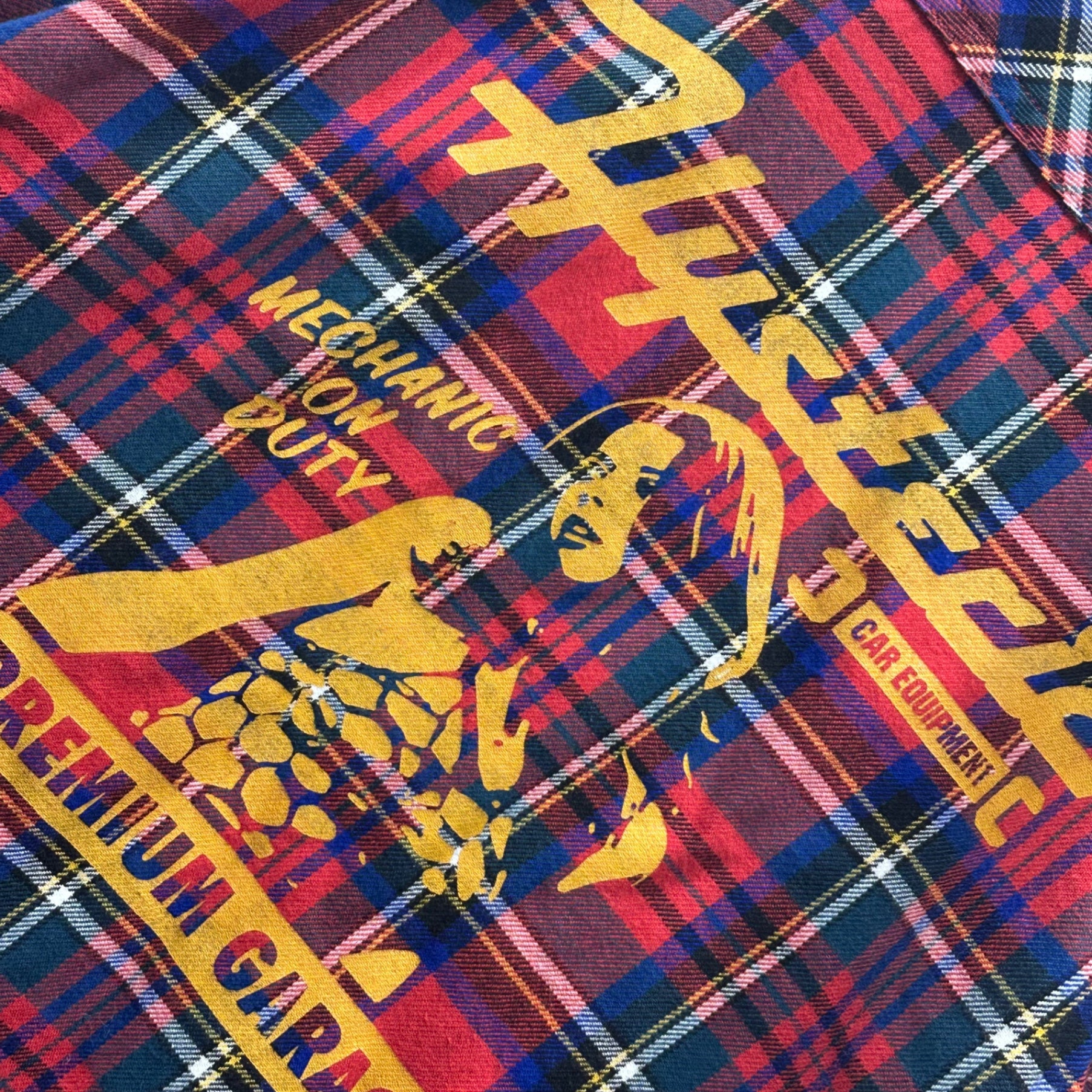 HYSTERIC GLAMOUR(ヒステリックグラマー) Girls Print Check Shirt ガールズ プリント チェック シャツ 02173AH02 M レッド