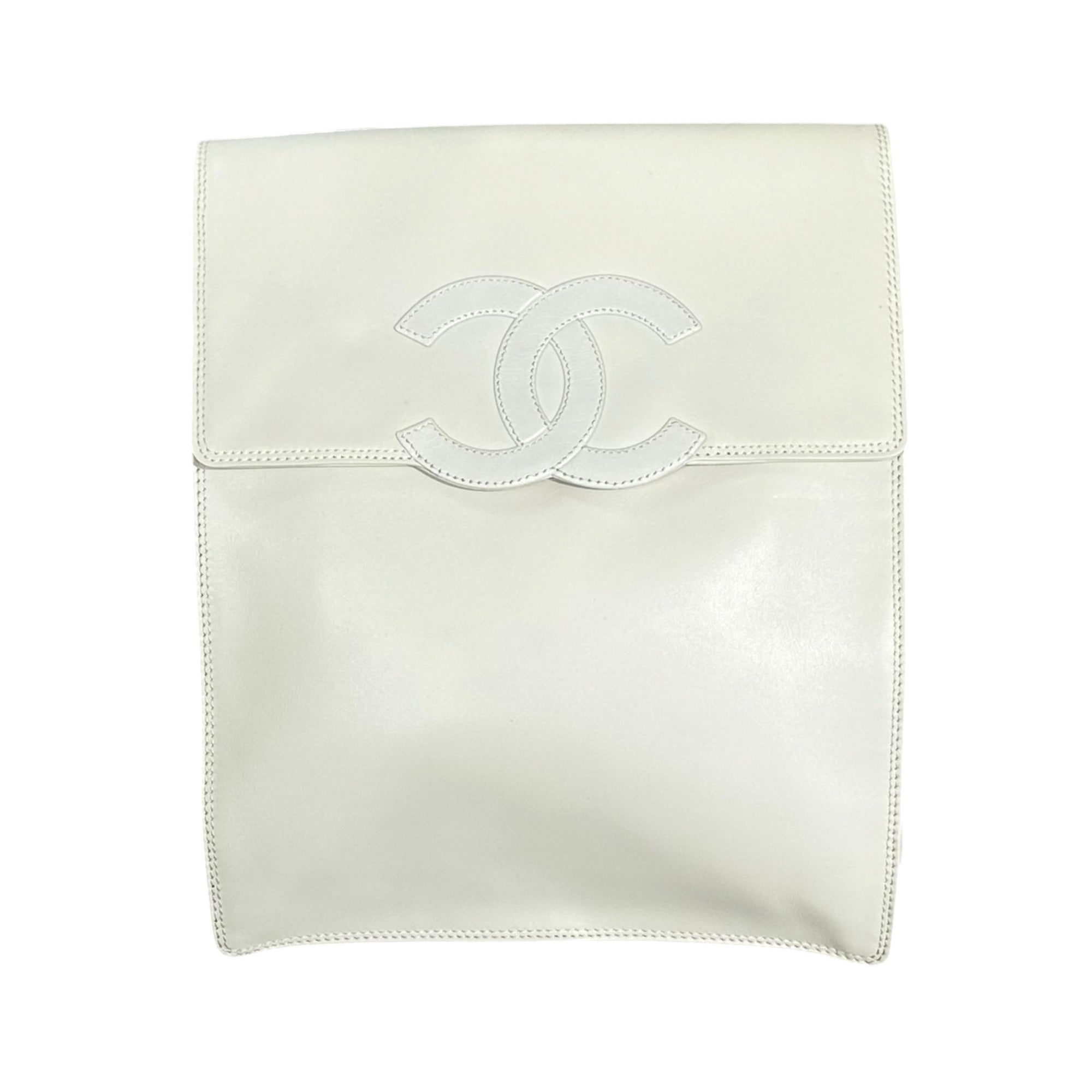 CHANEL(シャネル) 2000's CC Logo Lambskin Square Backpack ココマーク ラムスキン スクエア リュック ホワイト 600万台 バックパック