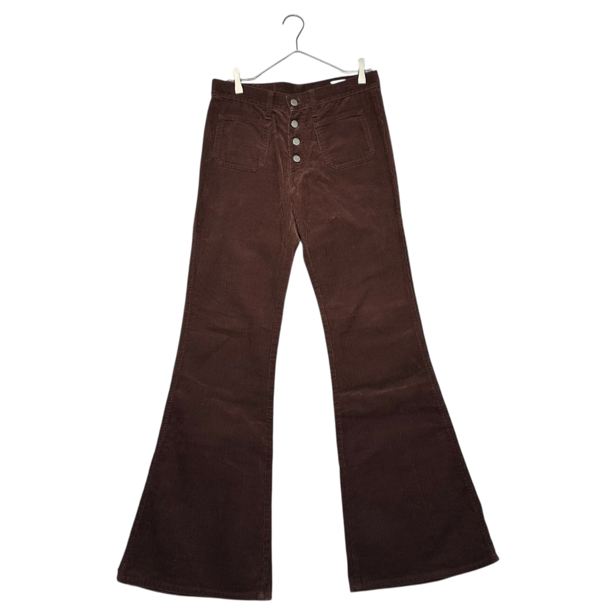 Big John(ビッグジョン) Button-up Bush Corduroy Flared Pants ボタンアップ ブッシュ コーデュロイ フレア パンツ MH4028 32 ブラウン